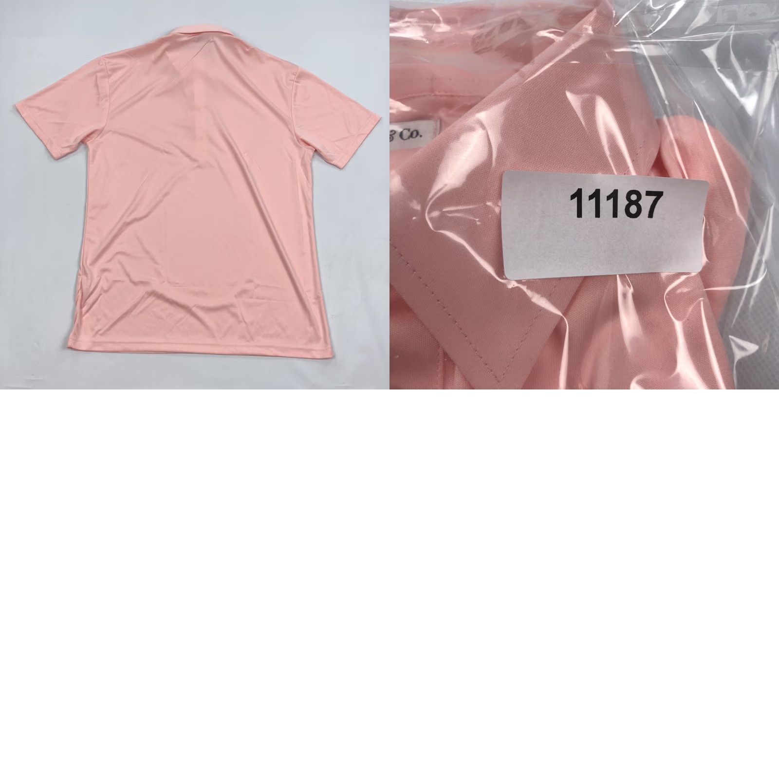 Vintage Collars & Co. Pink Polo Dress Shirt - Large Men's - 100% Polyester - Breathable Knit - Regular Fit Size 42R - 8 Thumbnail