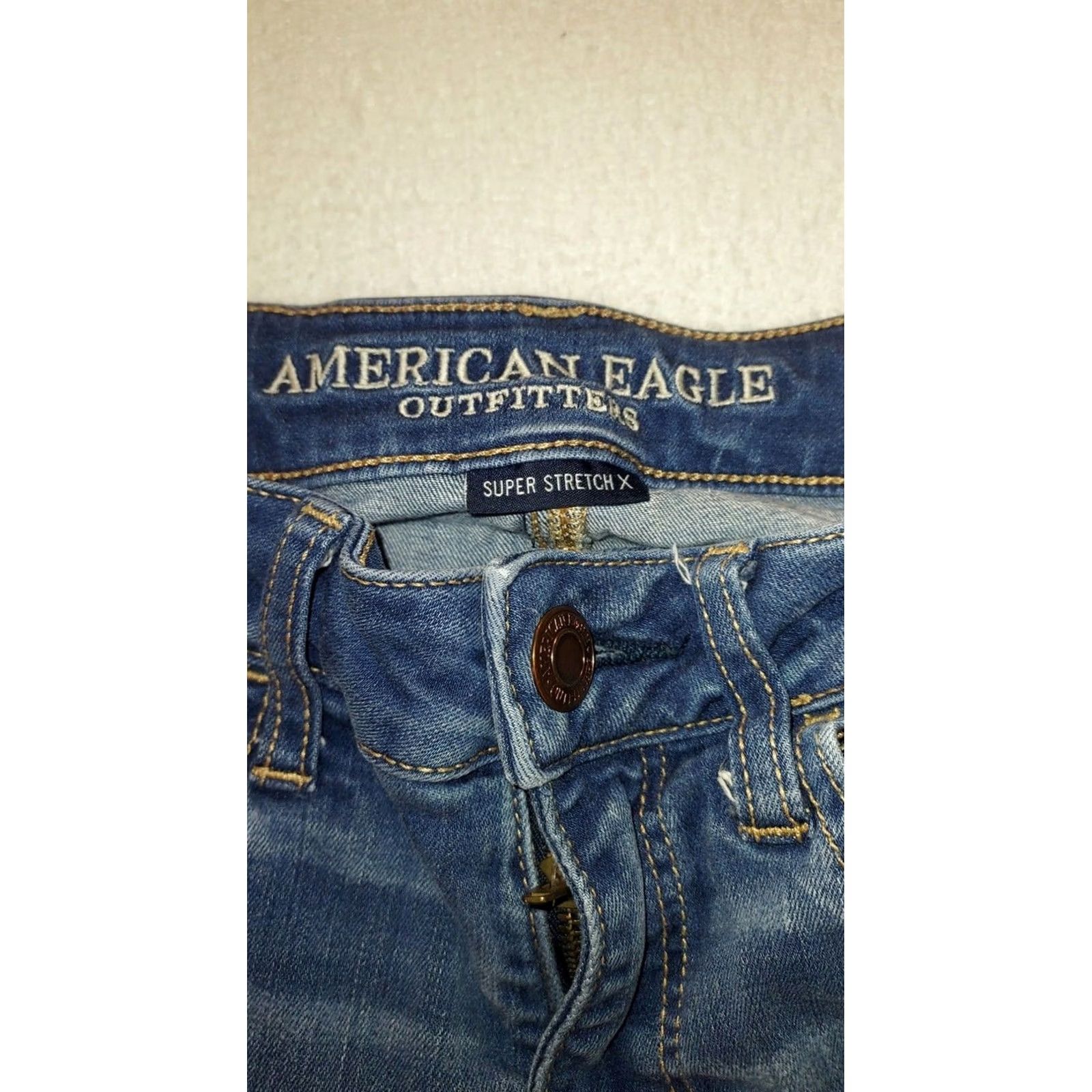 American Eagle Outfitters VINTAGE? No — American Eagle Outfitters Women Stretch Skinny Jeans Size 4 Dark Wash Size 27" / US 4 / IT 40 - 3 Thumbnail