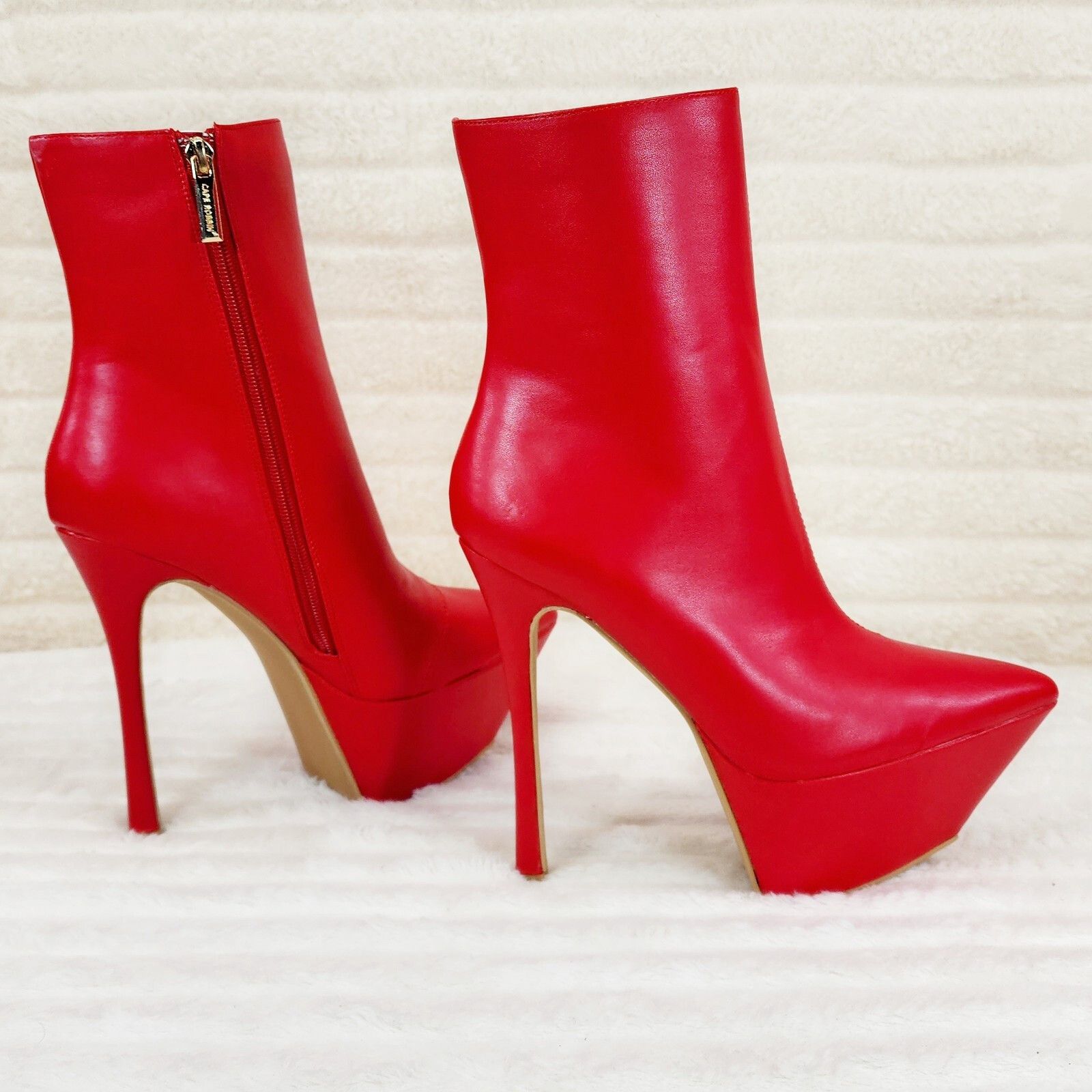 Other Kinder Pointy Toe Platform Stiletto Heel Ankle Boots Bright Size US 10 / IT 40 - 1 Thumbnail