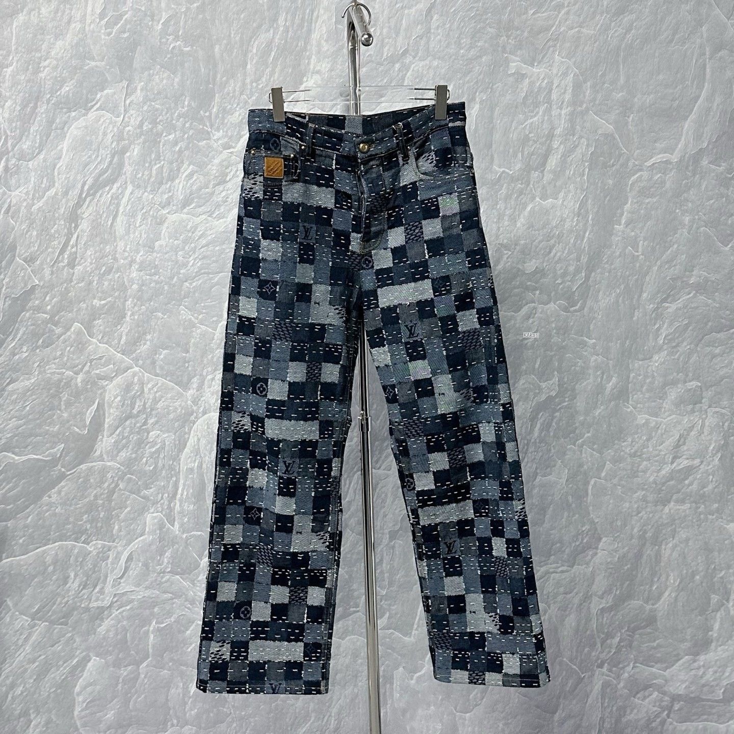 Nigo Louis Vuitton Nigo Checkered Embroidered Denim Pants Size US 30 / EU 46 - 1 Thumbnail