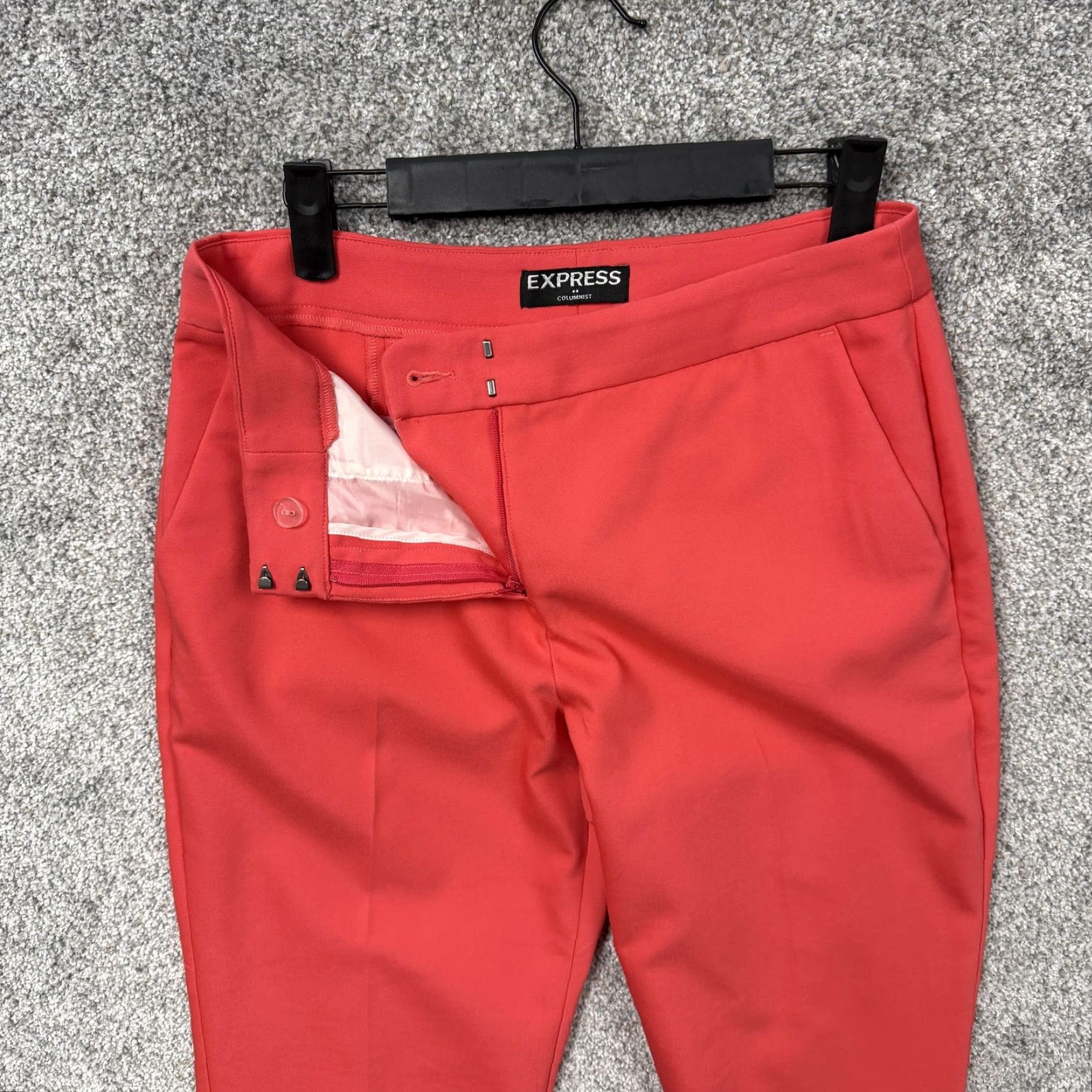 Express Express Columnist Dress Pants Womens 6R Red Stretch Twill Flat Front Pockets Back Welt Tailored Office Chic Size 28" / US 6 / IT 42 - 6 Thumbnail