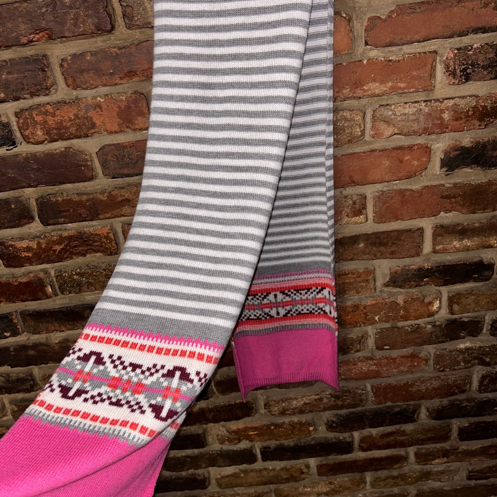 Other Talbots Wool Blend Pink Gray White Rectangle Long Scarf Size ONE SIZE - 7 Thumbnail