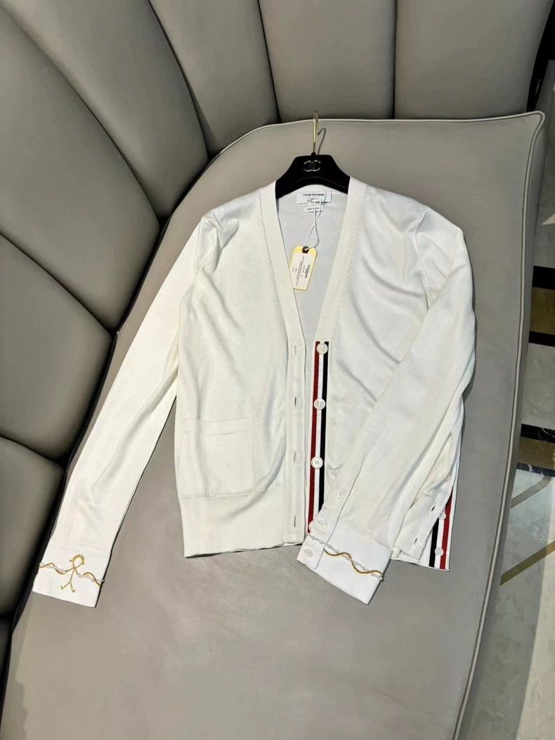 Thom Browne White knit cardigan
