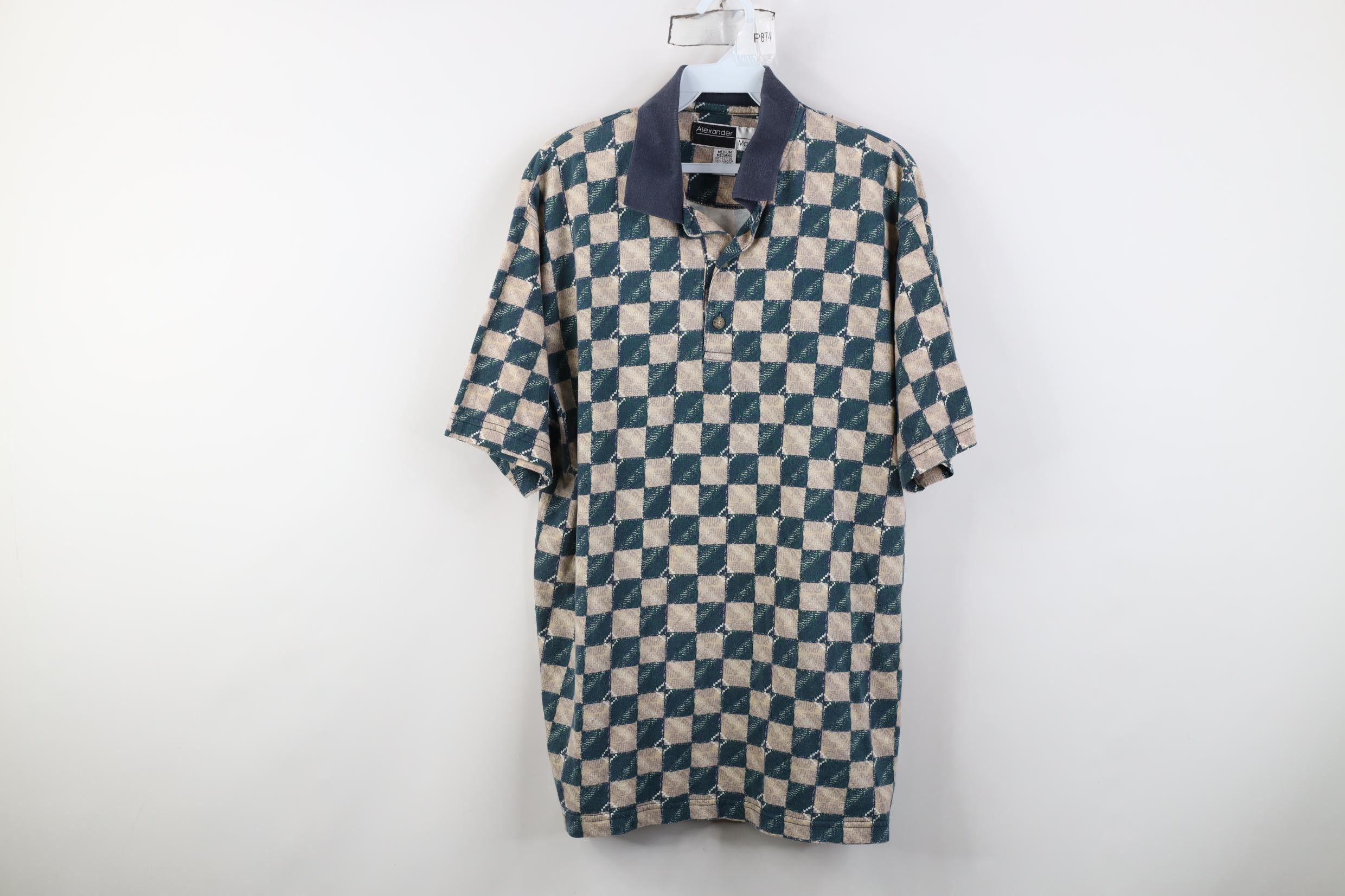 Vintage Vintage 90s Streetwear Checkered Collared Golf Polo Shirt Size US M / EU 48-50 / 2 - 1 Thumbnail