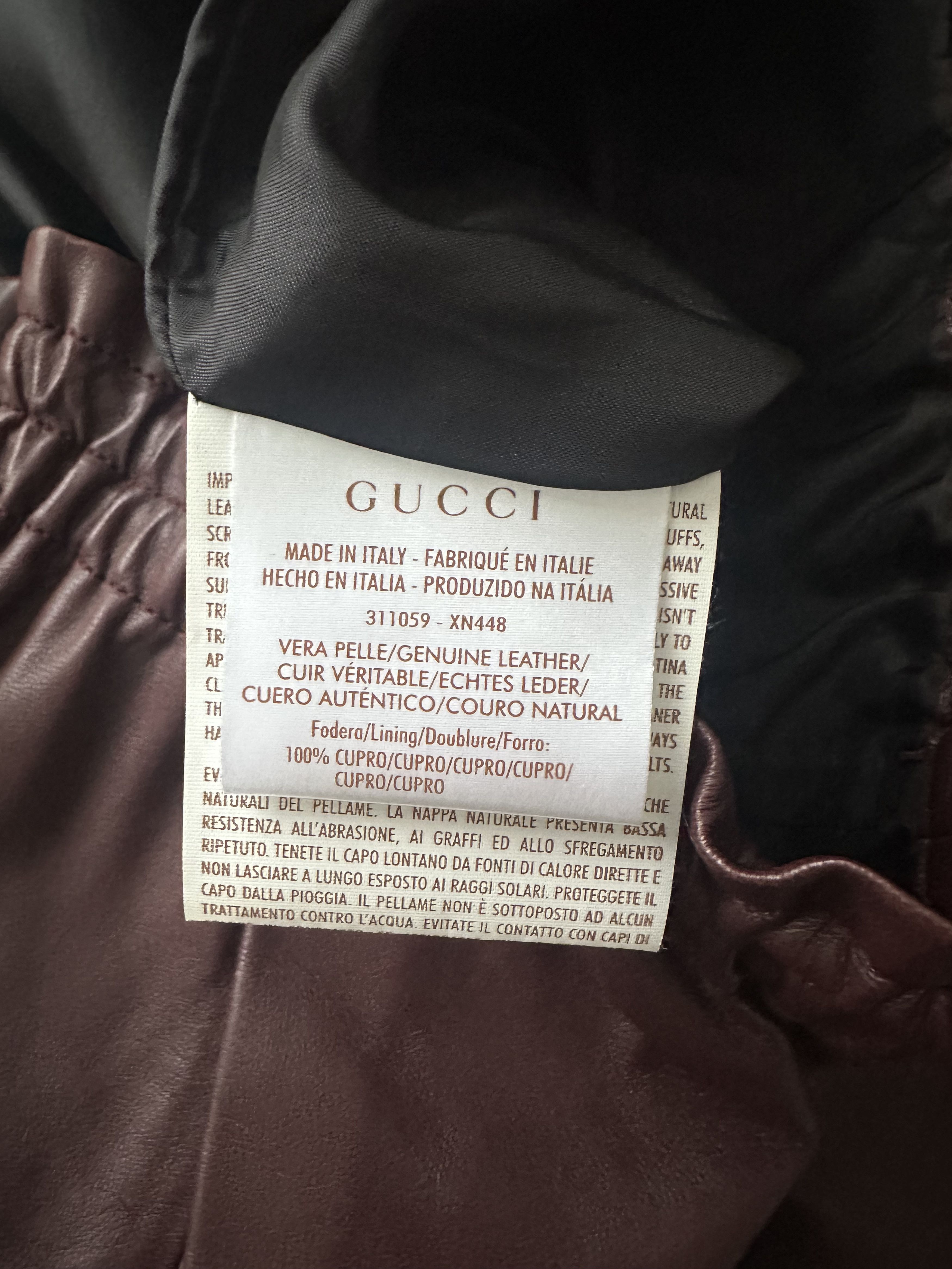Gucci GUCCI lined burgundy / maroon brown soft leather pants Size 27" / US 4 / IT 40 - 10 Thumbnail