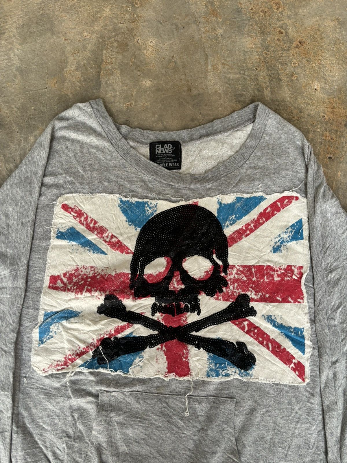 Hysteric Glamour Y2k Glad News Skull Over size Sweatshirt Size ONE SIZE - 3 Thumbnail
