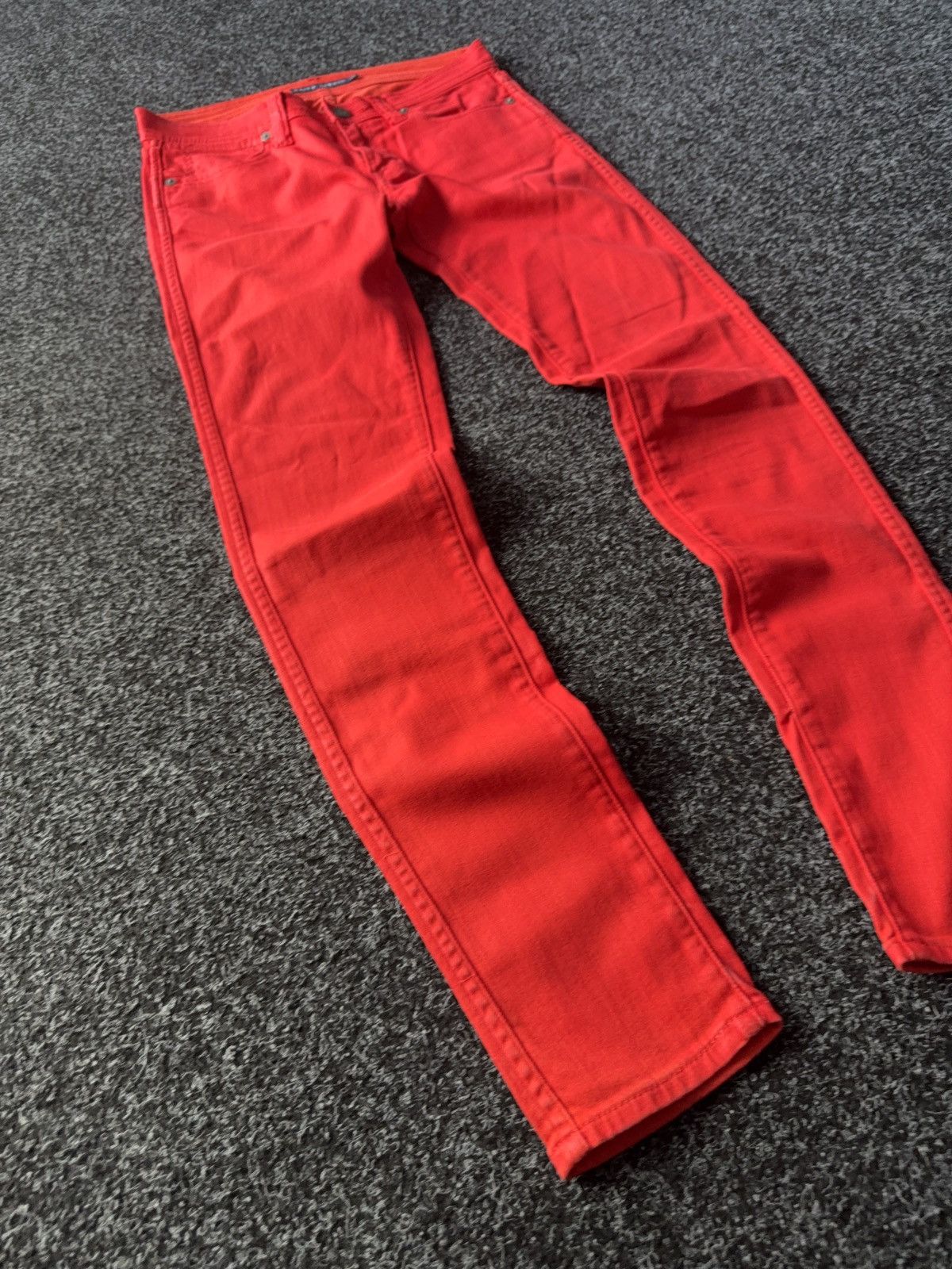 Polo Ralph Lauren × Vintage Ralph Lauren Red Courtlandt Skinny Jeans Y2K Rock Style Size 27" / US 4 / IT 40 - 2 Thumbnail