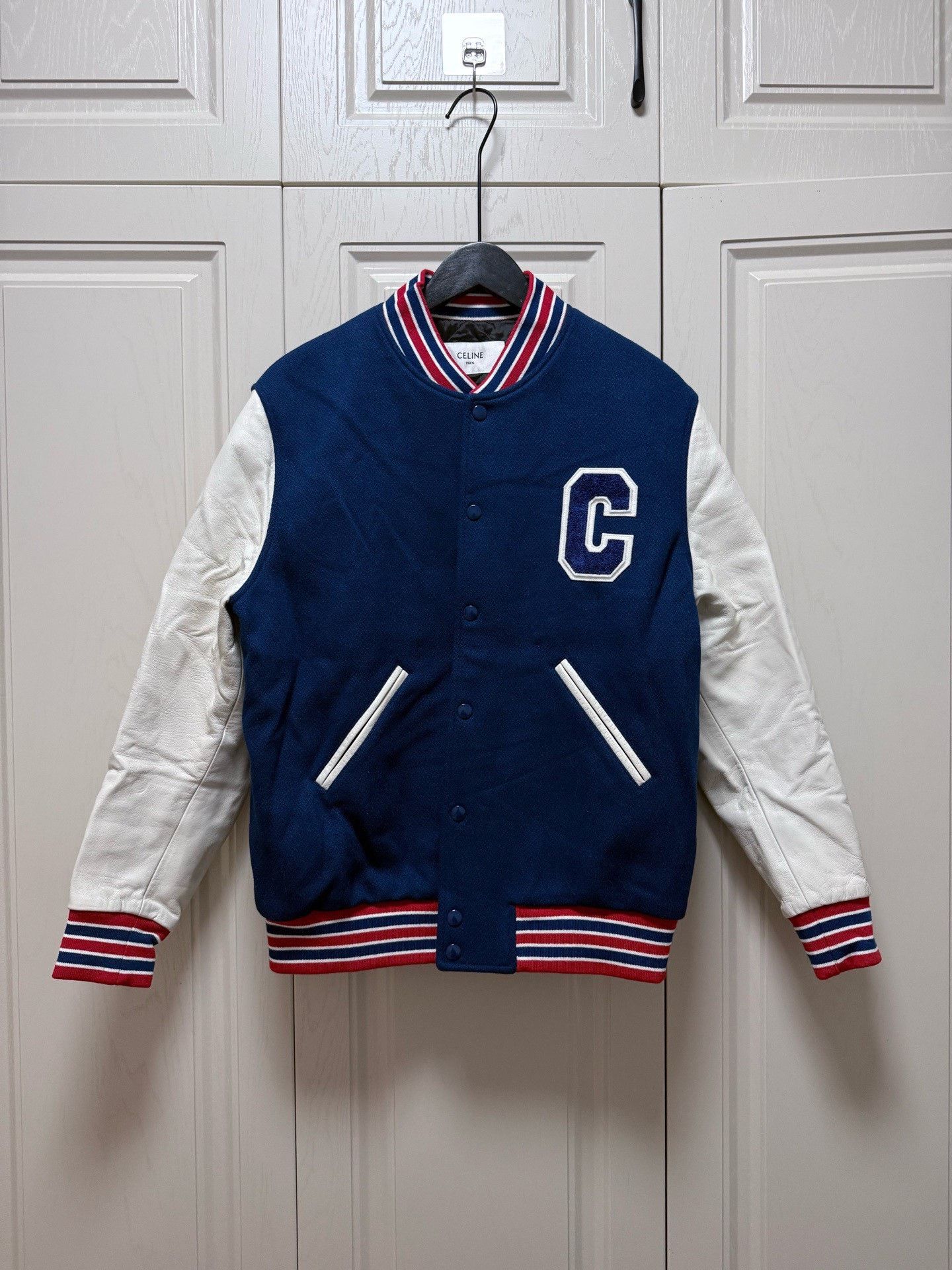 Celine Celine Colorblock Leather Sleeve Baseball Jacket Size XS / US 0-2 / IT 36-38 - 1 Thumbnail
