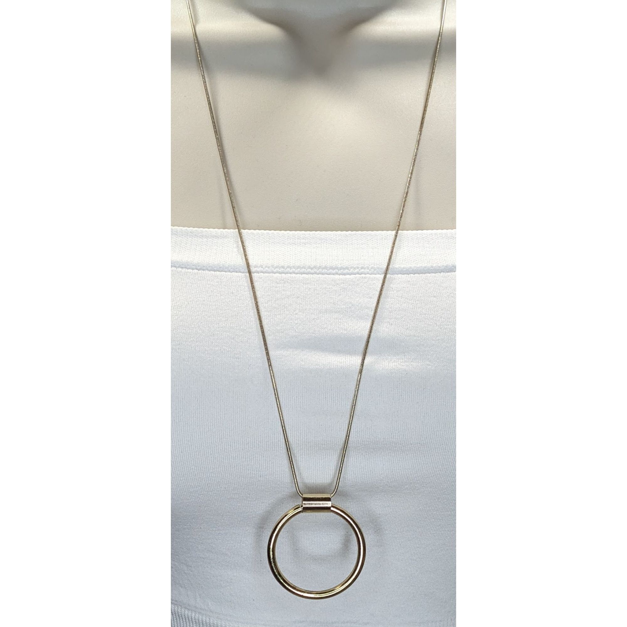 Other Modern Geometric Silver Tone Snake Chain Necklace With Gold Size ONE SIZE - 2 Thumbnail