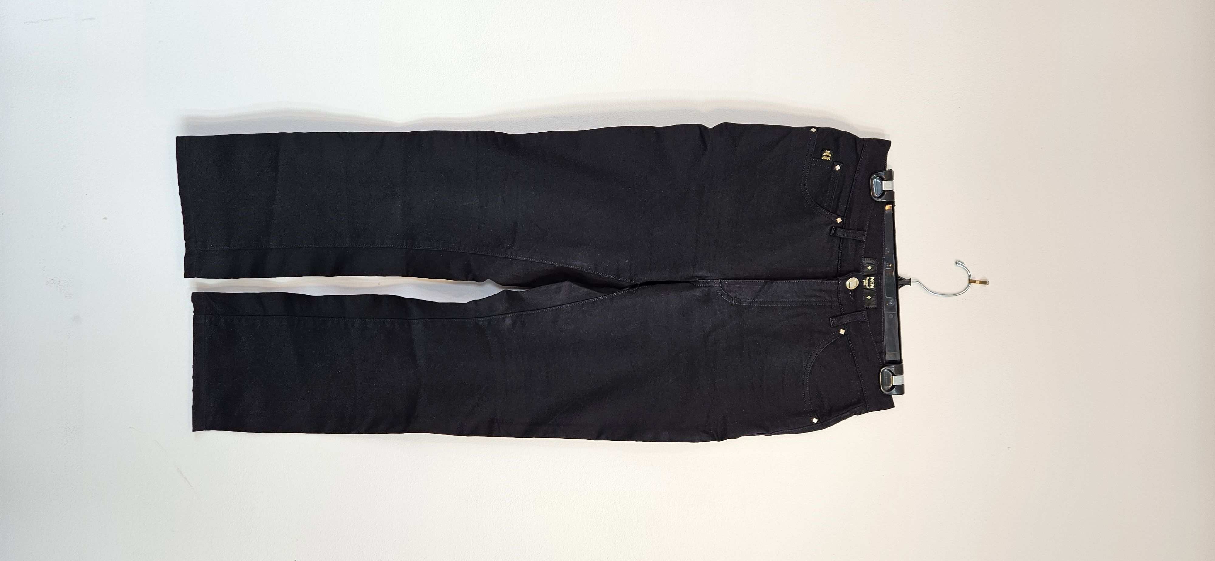 image of MCM x Vintage Nickel Studded 5-Pocket Pants in Black, Men's (Size 30)