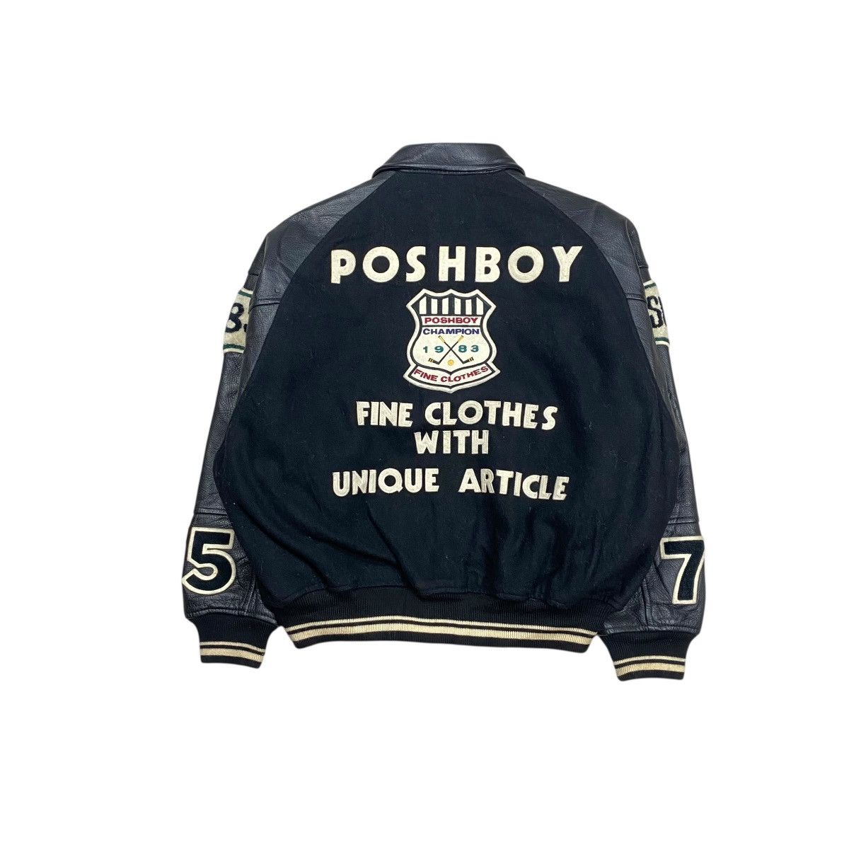 Vintage Vintage Posh Boy Wool Leather Varsity Jacket Size US M / EU 48-50 / 2 - 3 Thumbnail
