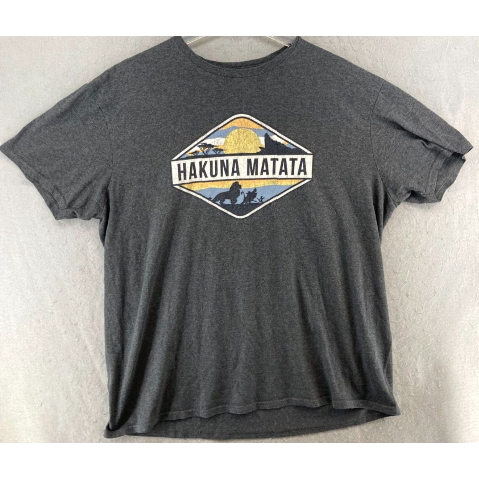 Vintage The Lion King Mens TShirt XL Gray Hakuna Matata Shirt Adult XL Gray Lion King Theme Cartoon Movie Mens TShirt Size US XL / EU 56 / 4 - 2 Thumbnail