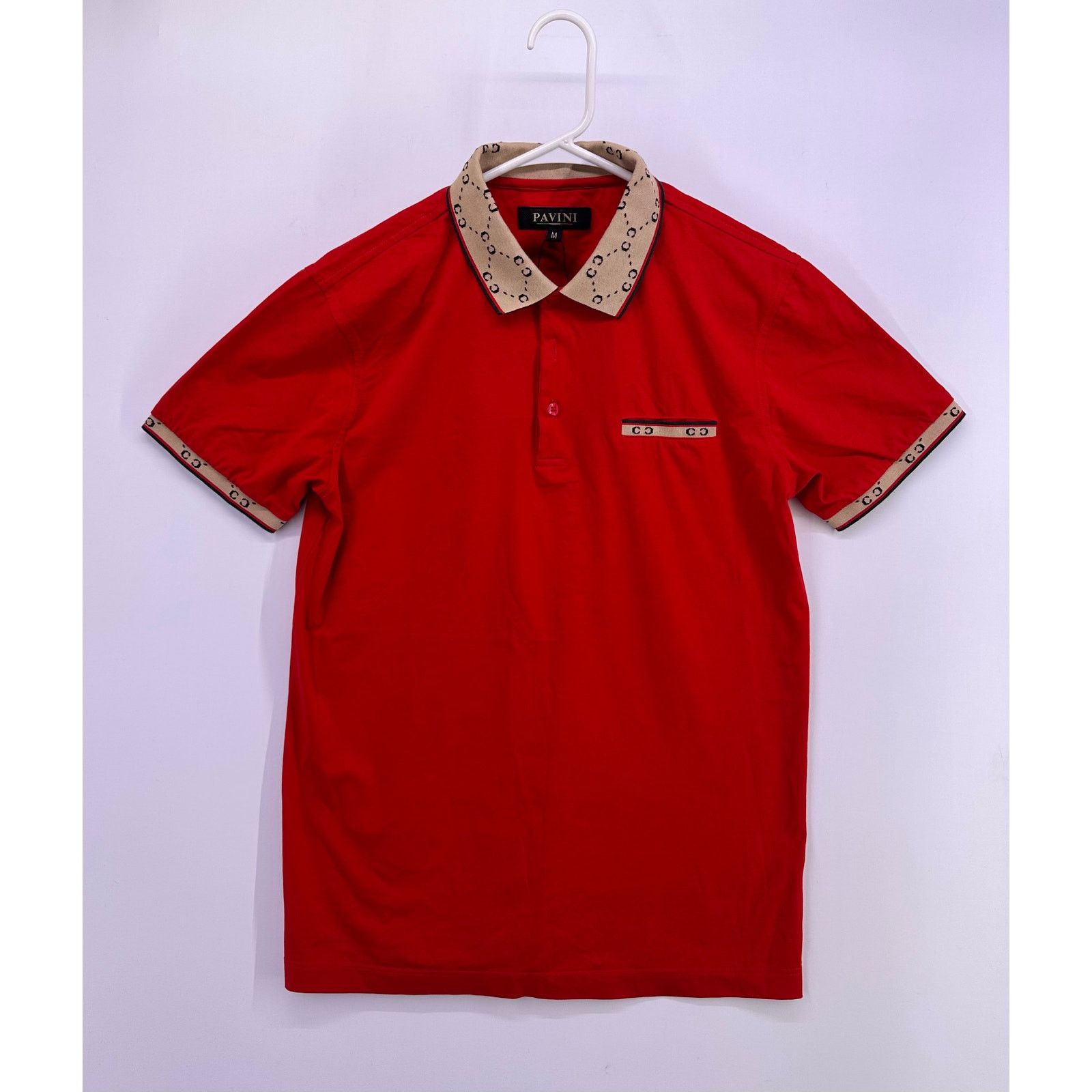 & Other Stories Pavini Red Polo With Brown CC Accents Size Medium Size US M / EU 48-50 / 2 - 2 Thumbnail
