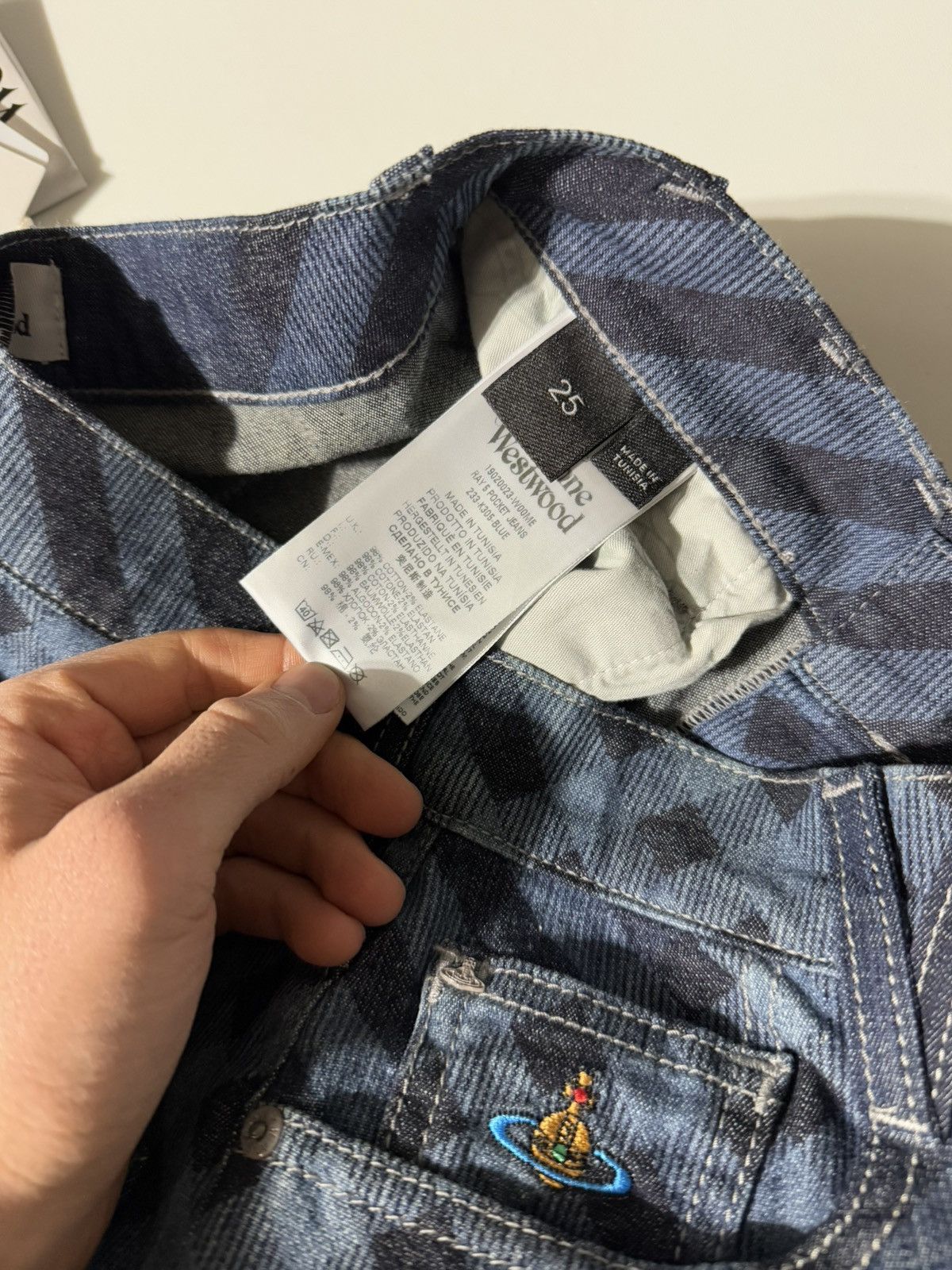 Vivienne Westwood Ray 5 Pocket Pattern Plaid Jeans Size 25" / US 0 / IT 36 - 9 Thumbnail
