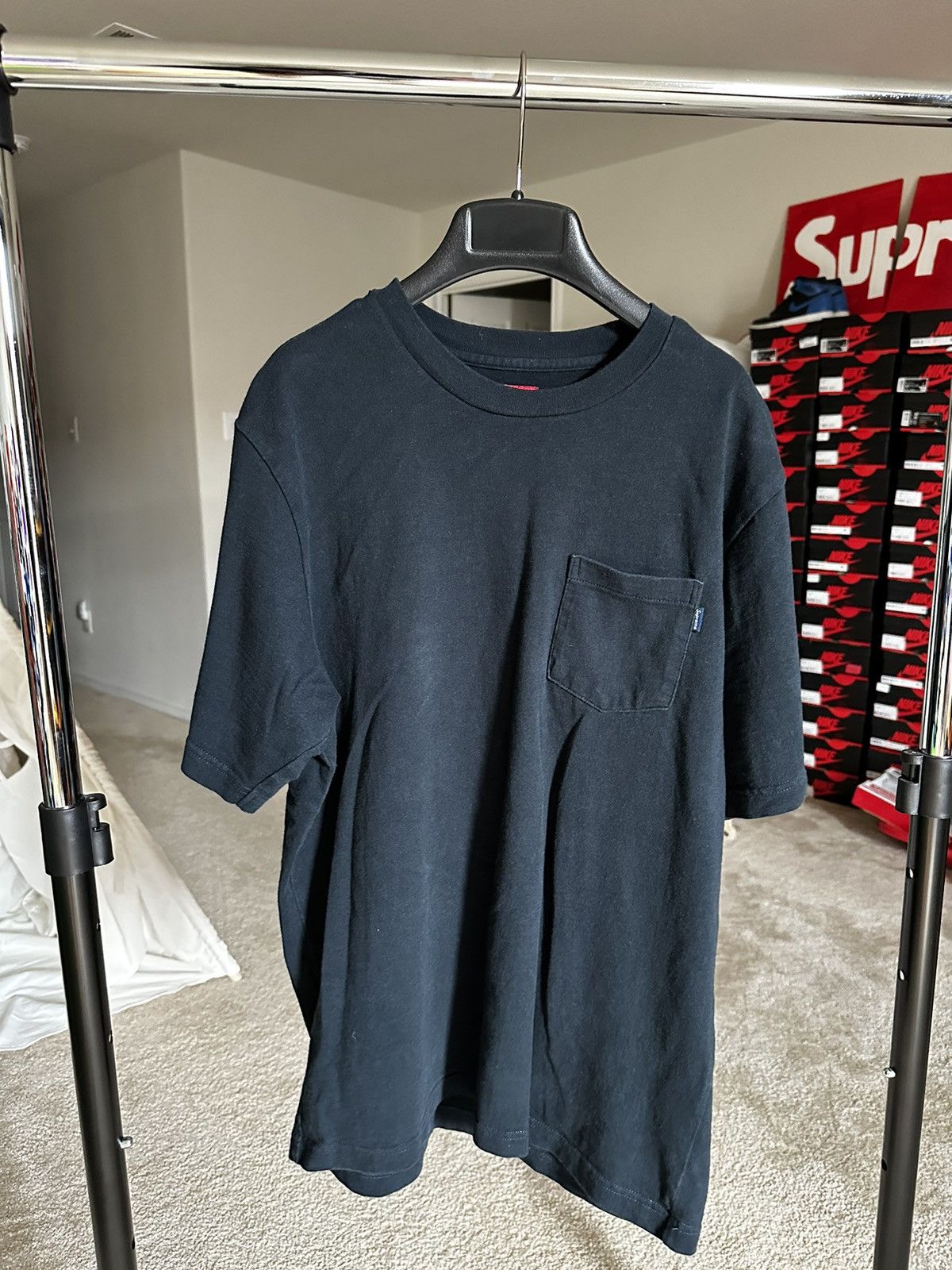 Supreme Navy pocket tee size M used