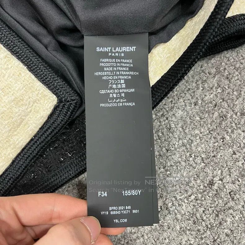Saint Laurent Paris Saint Laurent Paris Classic black and white tweed coat Size XXS / US 00 / IT 34 - 6 Thumbnail