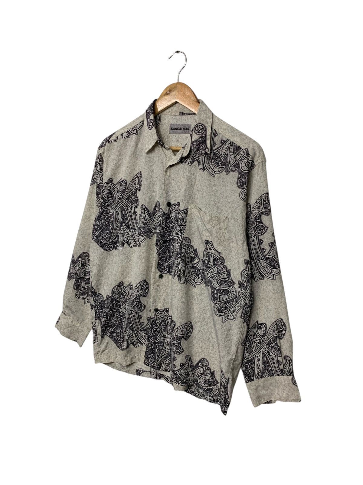 Kansai Yamamoto Rare Kansai Yamamoto Man Batik Motif Button Down Silk Shirt Size US L / EU 52-54 / 3 - 2 Thumbnail