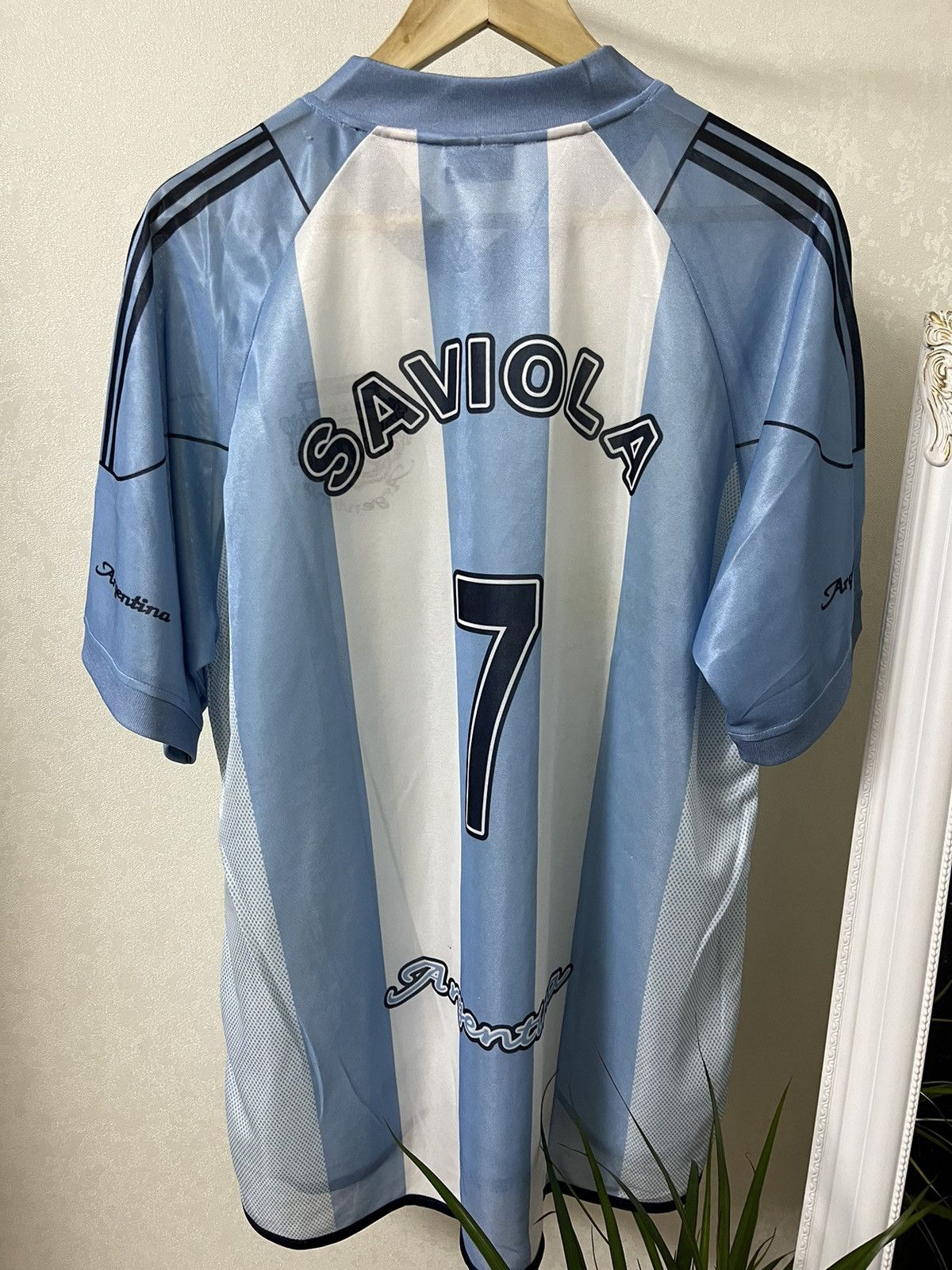 Vintage Argentina Vintage #7 Saviola Blokecore Soccer Jersey Size US XL / EU 56 / 4 - 7 Thumbnail