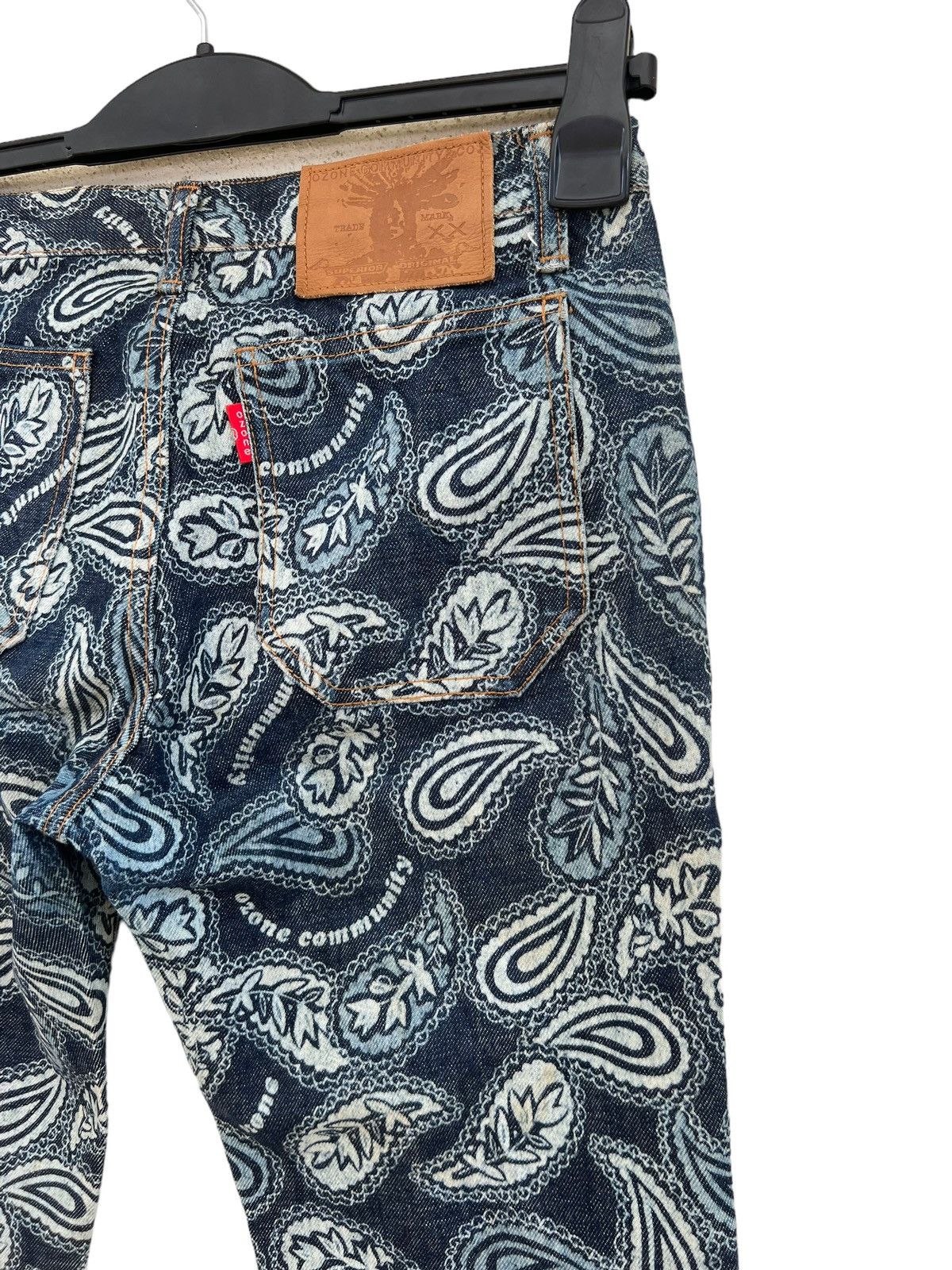 Vintage VTG 90s Ozone Community Tokyo Paisley Denim Bootcut Jeans Size US 29 - 21 Thumbnail