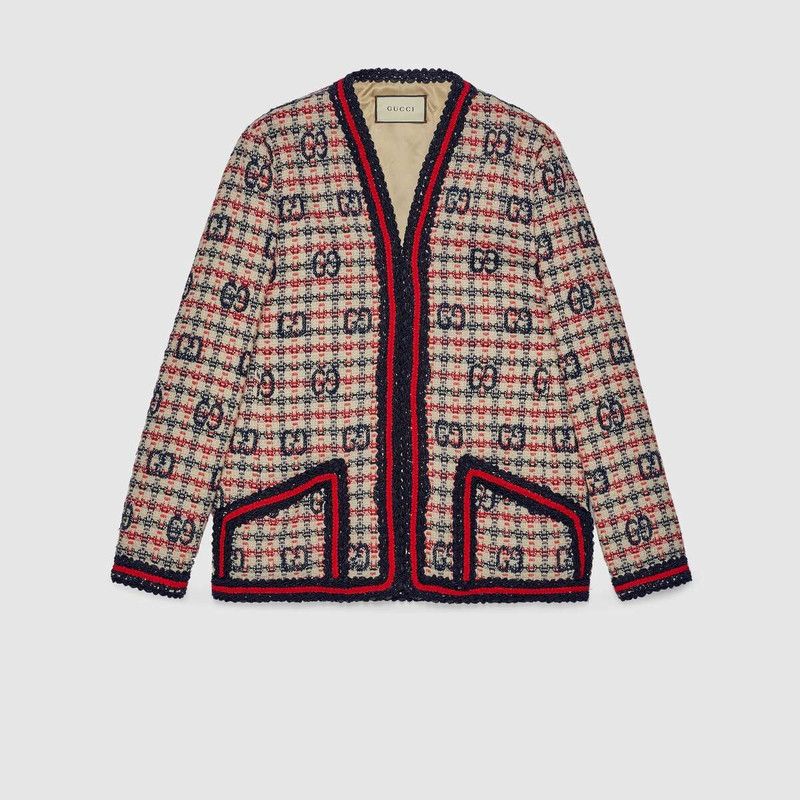 Gucci o1loc1c0226 610060 GG Check Tweed Jacket in Multicolor Size XS / US 0-2 / IT 36-38 - 1 Thumbnail