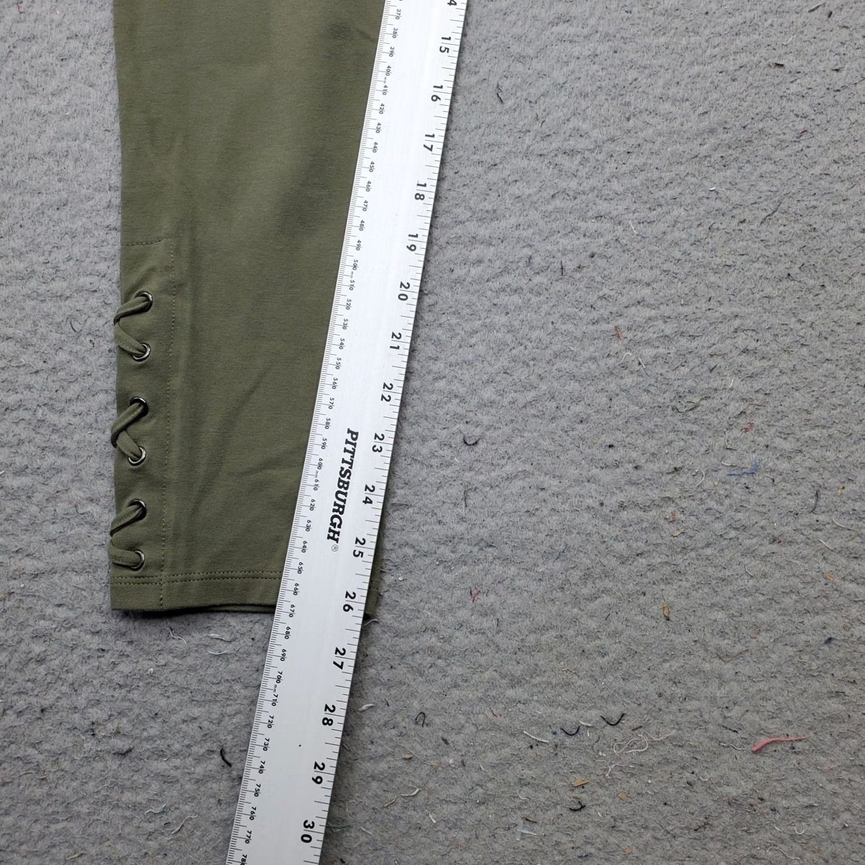 Vintage Style&co. Leggings Womens XL Green Mid-Rise Criss Cross Waistband Ankle Shirt Size 40" / US 18 - 5 Thumbnail