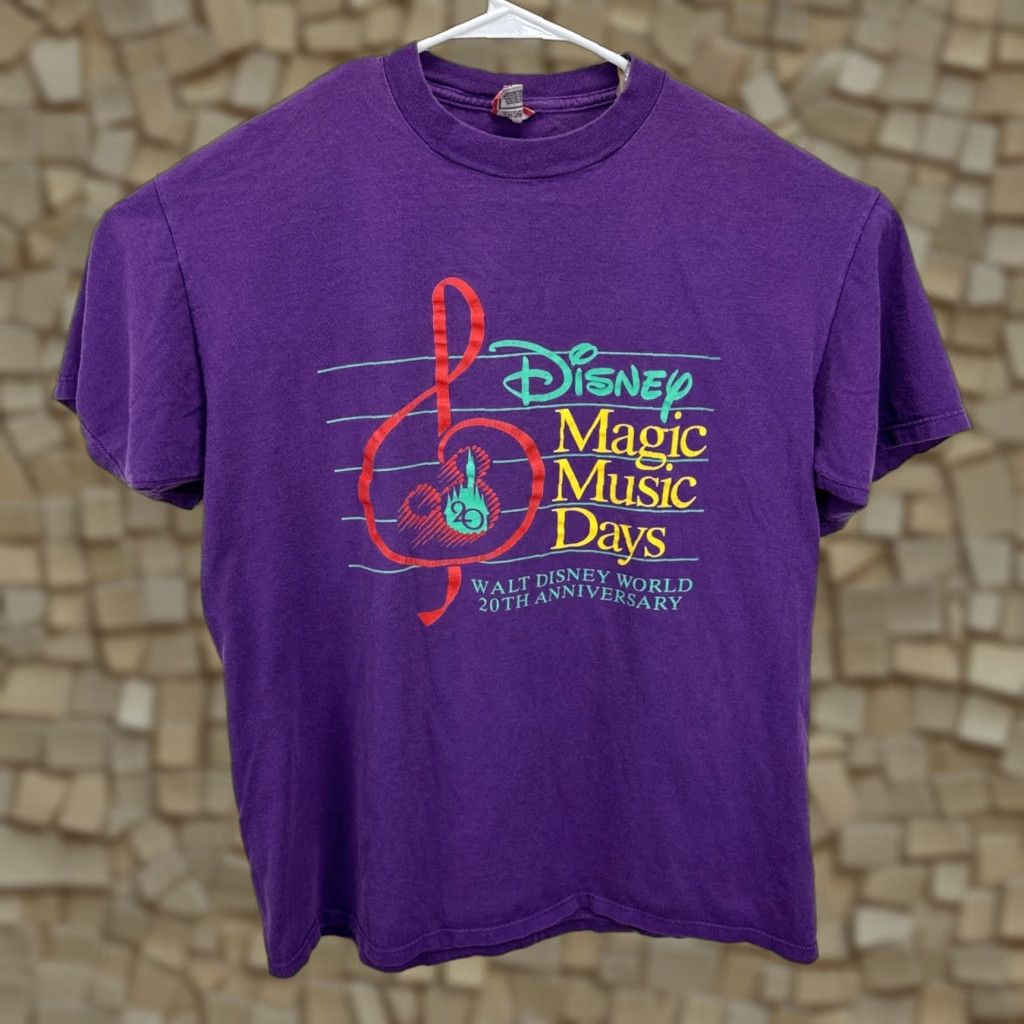 Disney VINTAGE Disney T-Shirt Unisex Adults XL Mickey Mouse Purple Crew Neck 90s Logo Graphic Print Found Season: Fall, Spring, Summer Size US XL / EU 56 / 4 - 1 Thumbnail