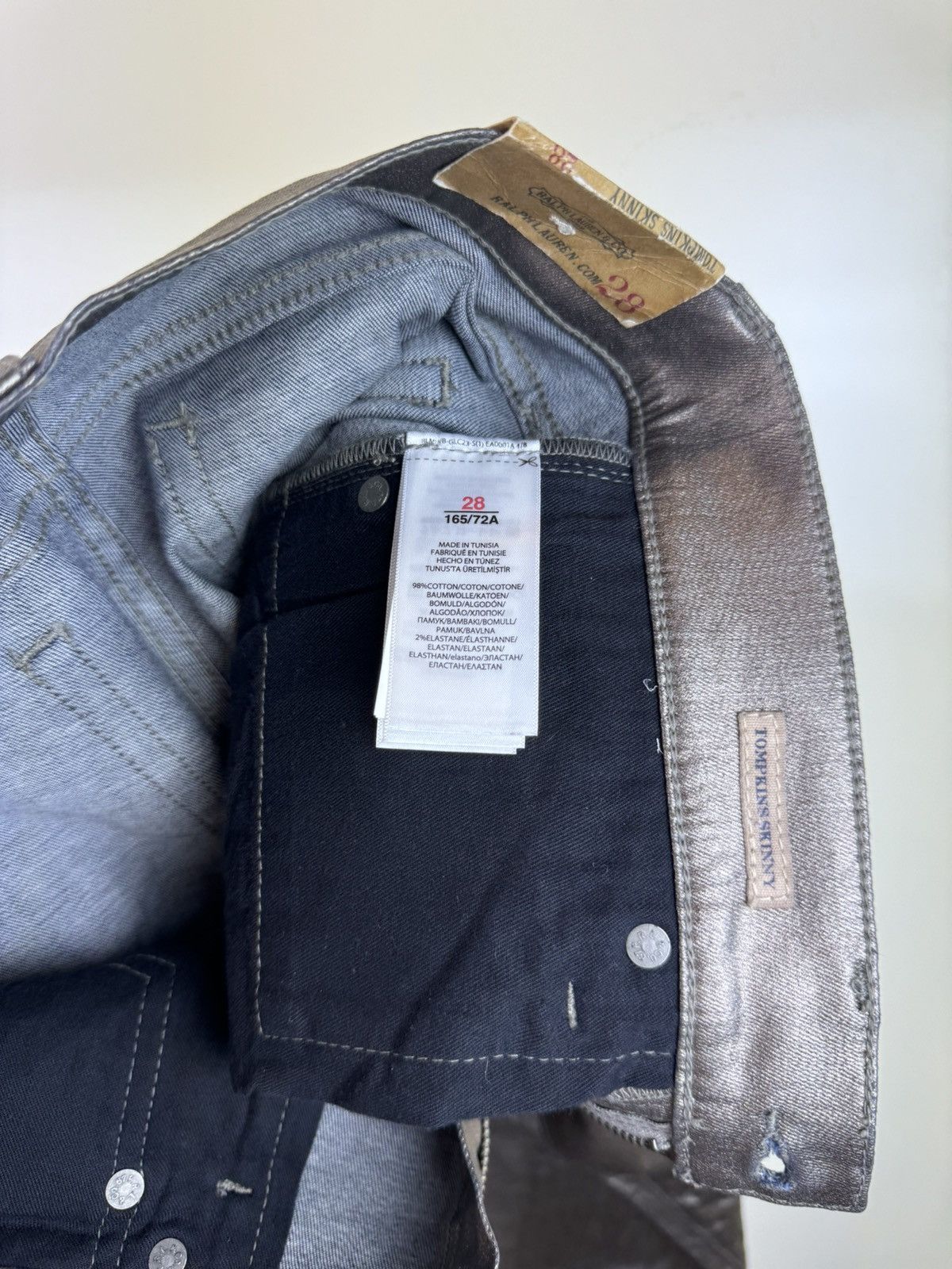 Ralph Lauren Ralph Lauren tompkins skinny metalized rubberized jeans 28 Size 28" / US 6 / IT 42 - 13 Thumbnail