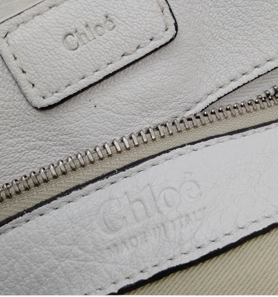Chloe Chloé Made in‎ Italy White Leather Duffel Satchel Bag Size ONE SIZE - 7 Thumbnail