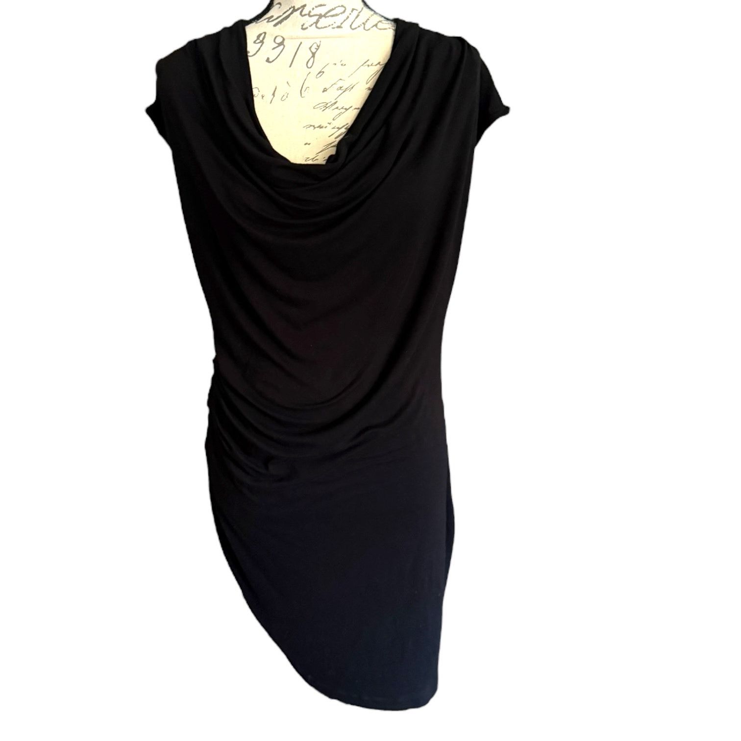 Michael Kors Michael Kors Draped Front Side Ruching Black Dress Medium Size M / US 6-8 / IT 42-44 - 1 Thumbnail