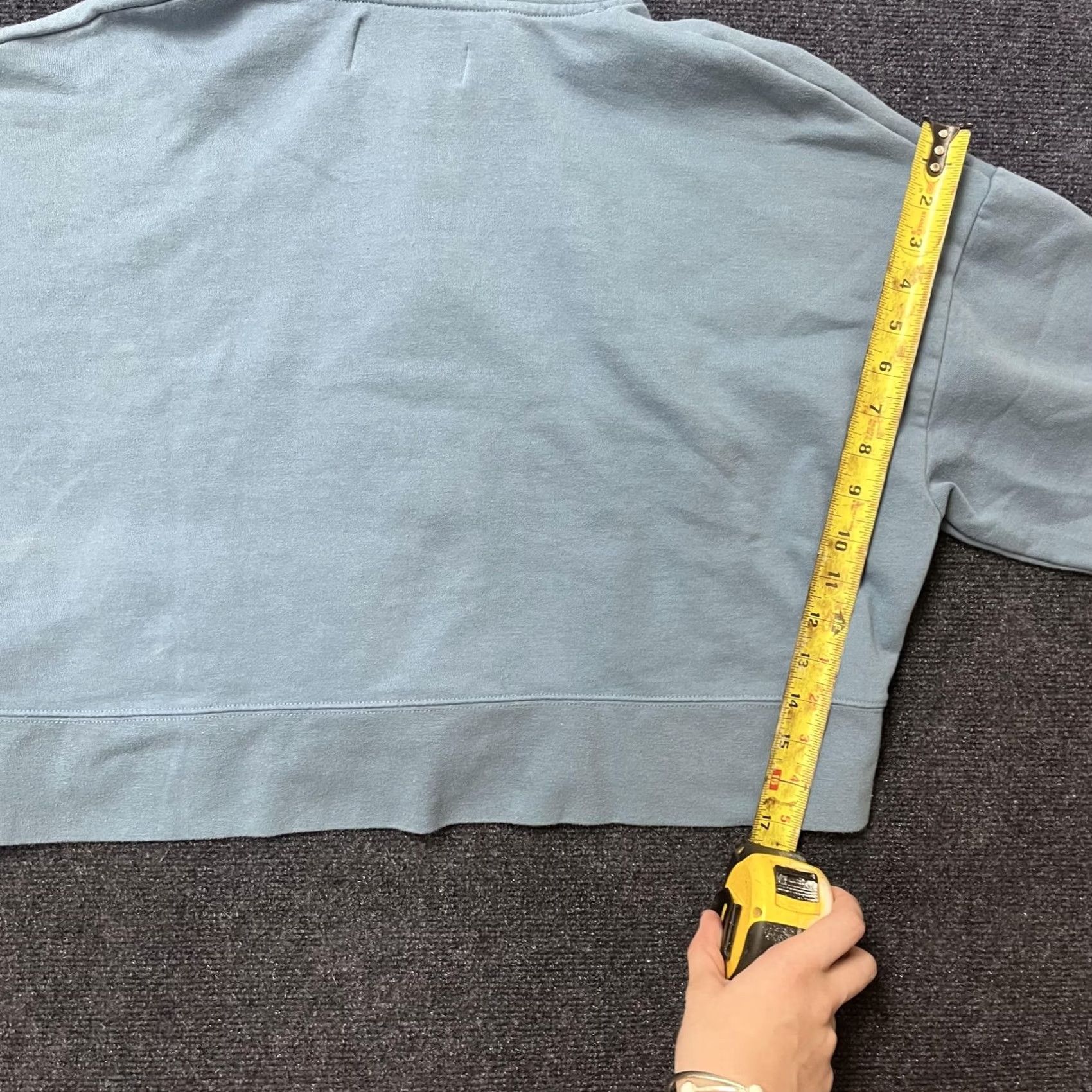 Empyre Empyre Hoodie Womens L Light Blue Full Zip Cropped Boxy Embroidered Logo Size L / US 10 / IT 46 - 6 Thumbnail
