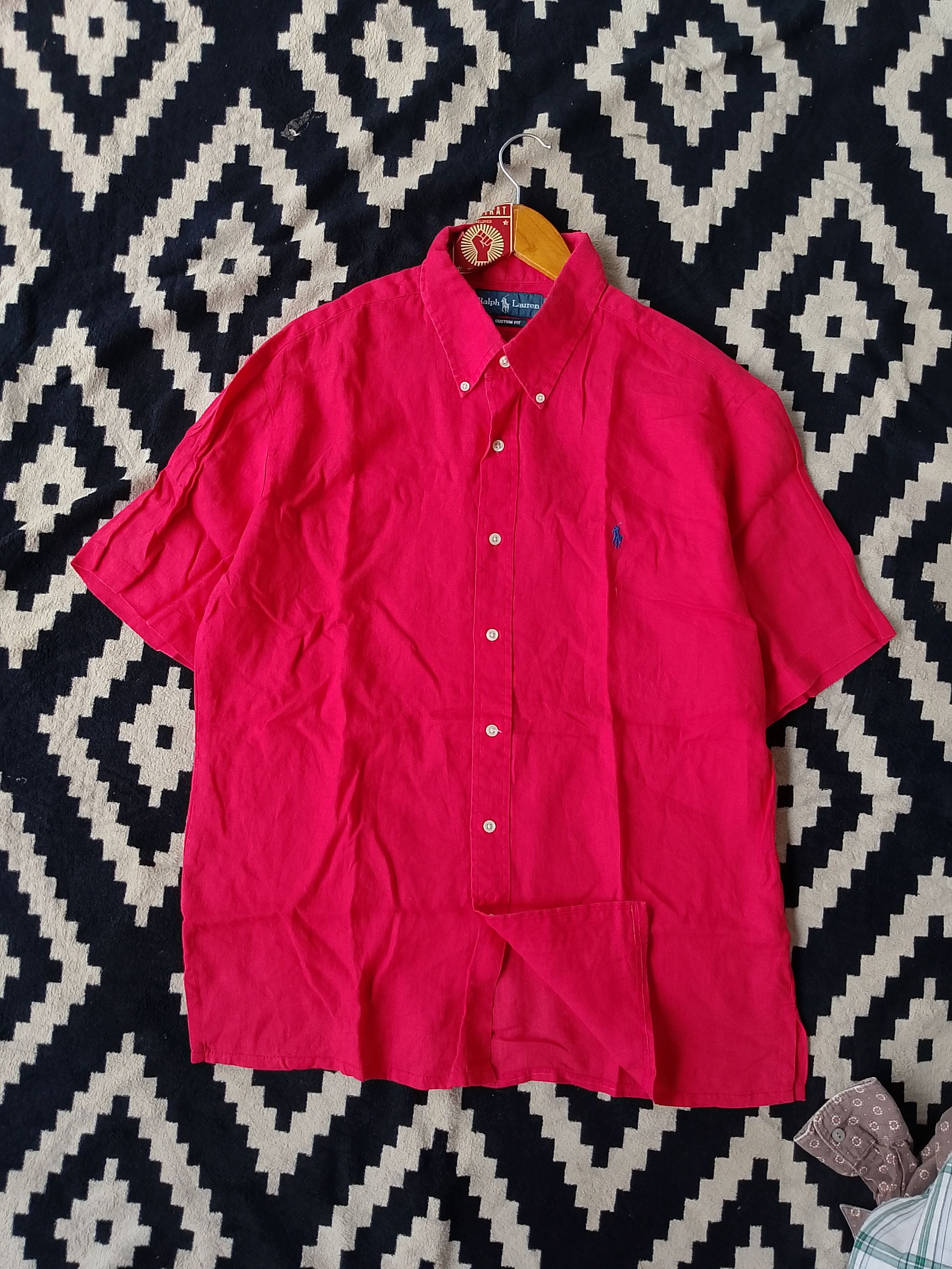 Ralph Lauren Vintage Rare Ralph Lauren Red Linen Hibiscus High-Summer Size US XL / EU 56 / 4 - 2 Thumbnail