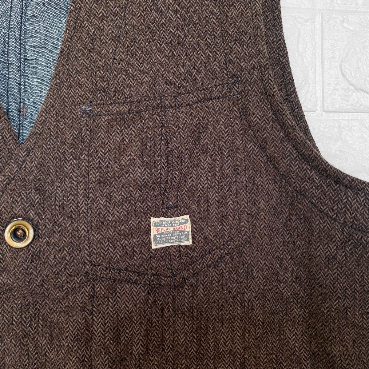 Replay Replay Wool Vest Dark Brown Jacket Size US S / EU 44-46 / 1 - 8 Thumbnail