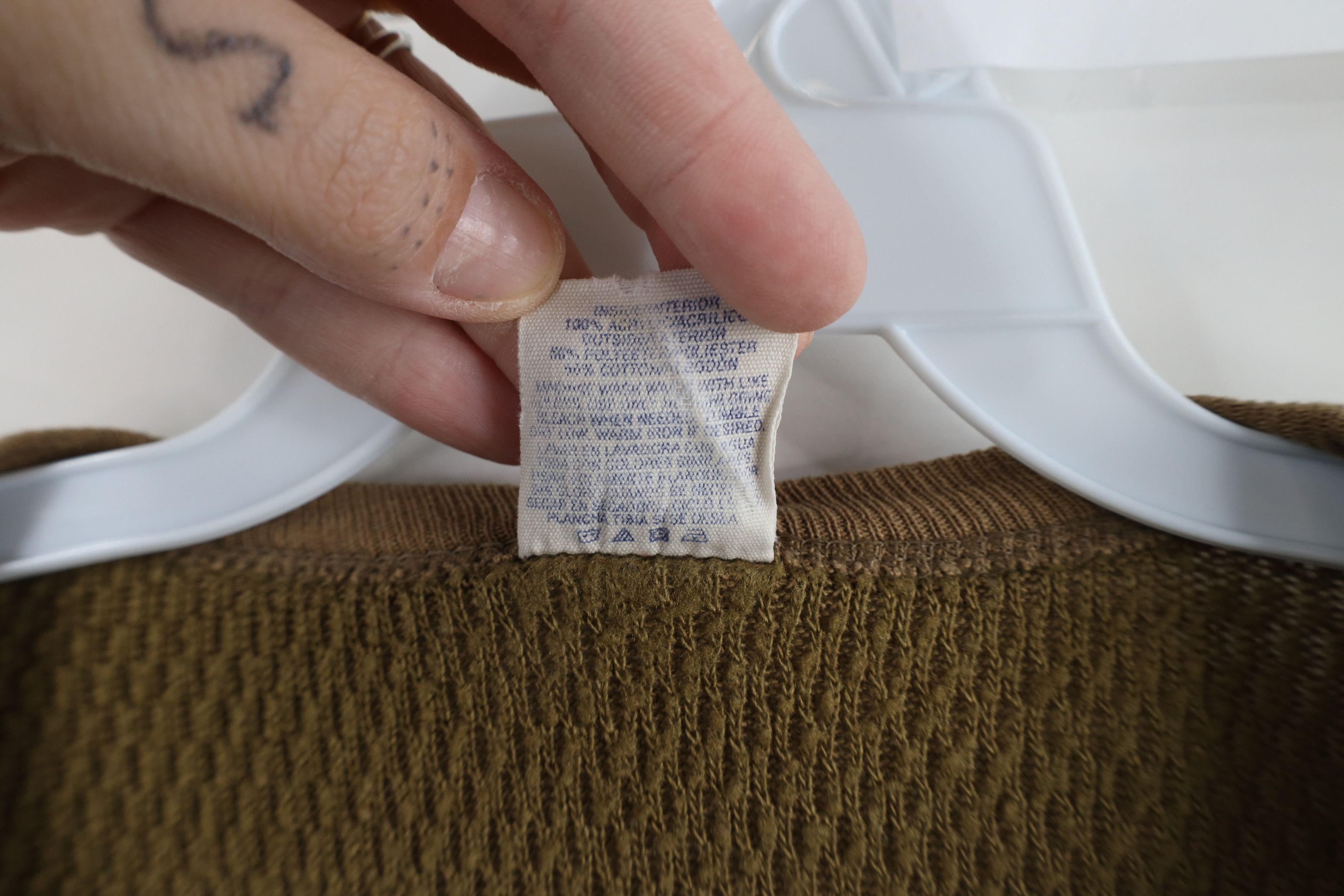 Vintage Vintage 90s Streetwear Waffle Knit T-Shirt Drab Brown USA Size US XL / EU 56 / 4 - 5 Thumbnail