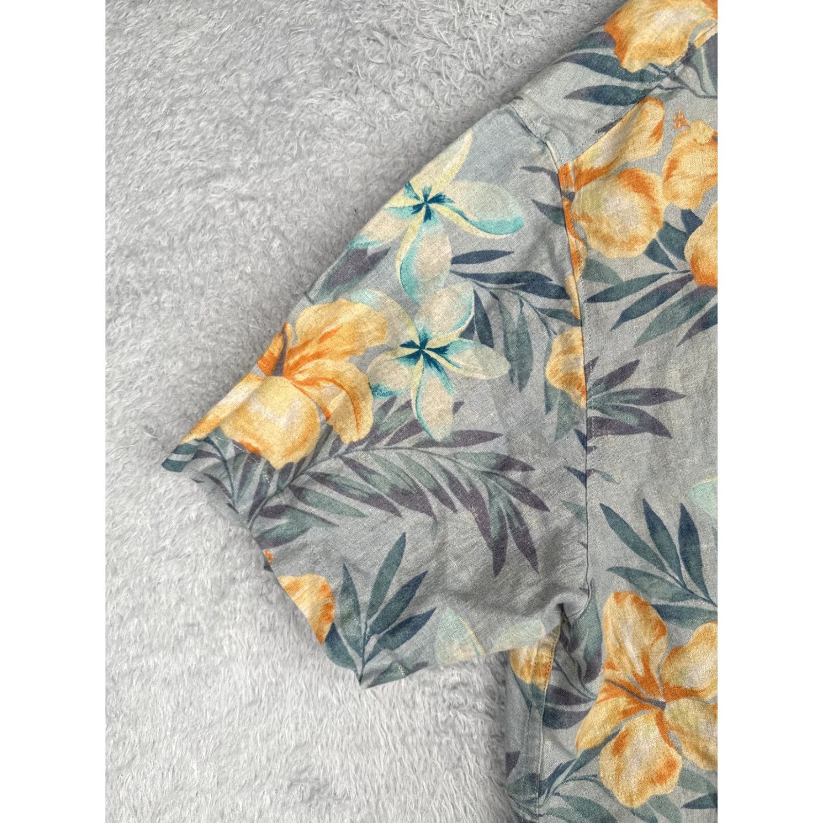 Tommy Bahama Tommy Bahama Shirt Men 2XL Blue Floral Linen Button-Up Hawaiian Aloha Beach Vacation Resort Shirt Mens Size US XXL / EU 58 / 5 - 3 Thumbnail