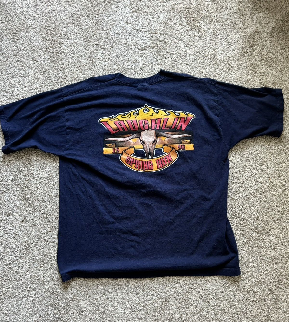 Fruit Of The Loom Vintage Laughlin Spring Run Tee Size US XL / EU 56 / 4 - 4 Thumbnail