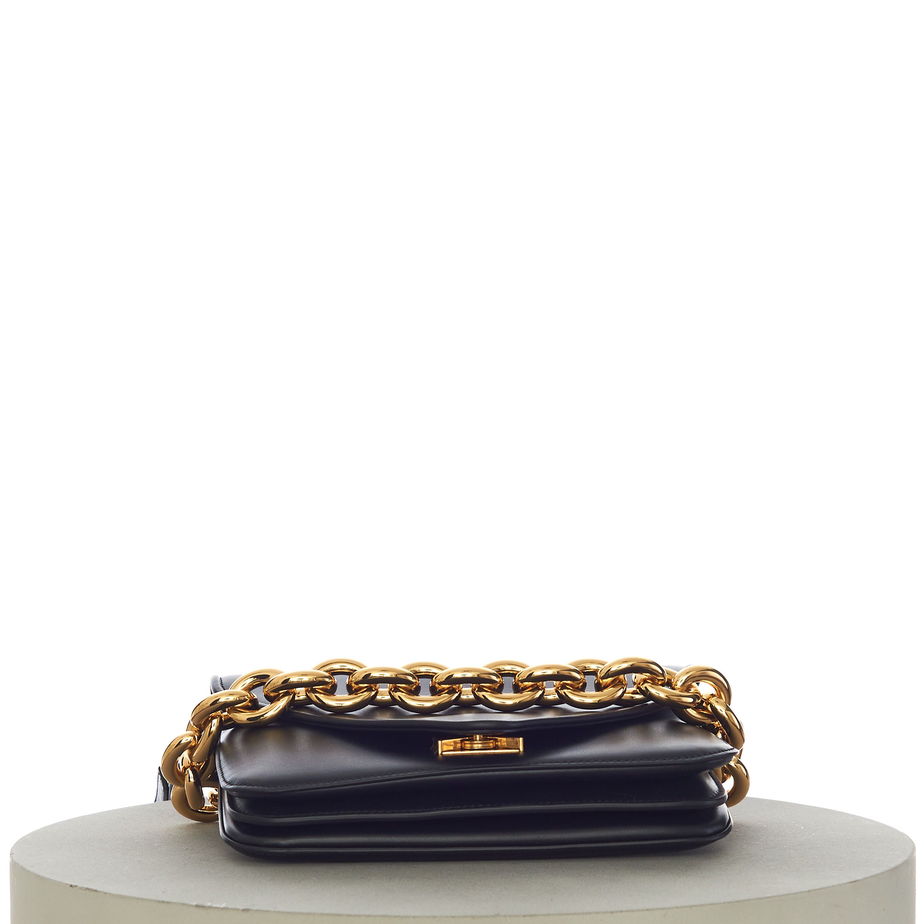 Bottega Veneta MOUNT Small Envelope Chain Bag In Black Leather Size ONE SIZE - 9 Thumbnail