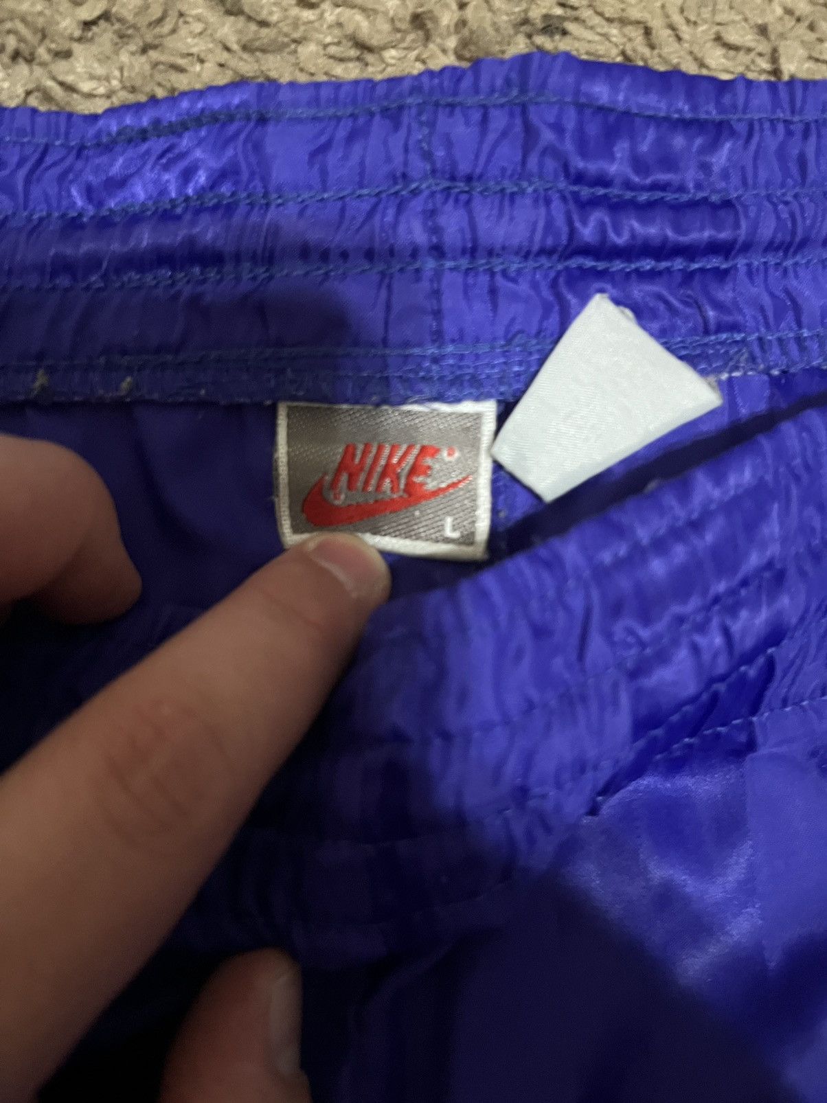 Nike × Vintage Vintage 90s Nike Pinstripe Purple Shorts Size US 36 / EU 52 - 3 Thumbnail
