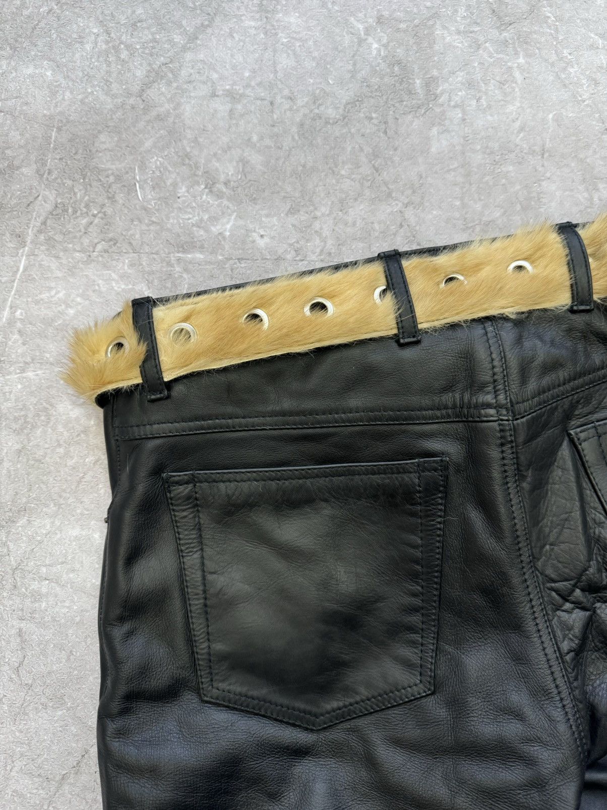 Japanese Brand Vintage Belts Y2K fur Punk leather belt Japanese Size ONE SIZE - 6 Thumbnail