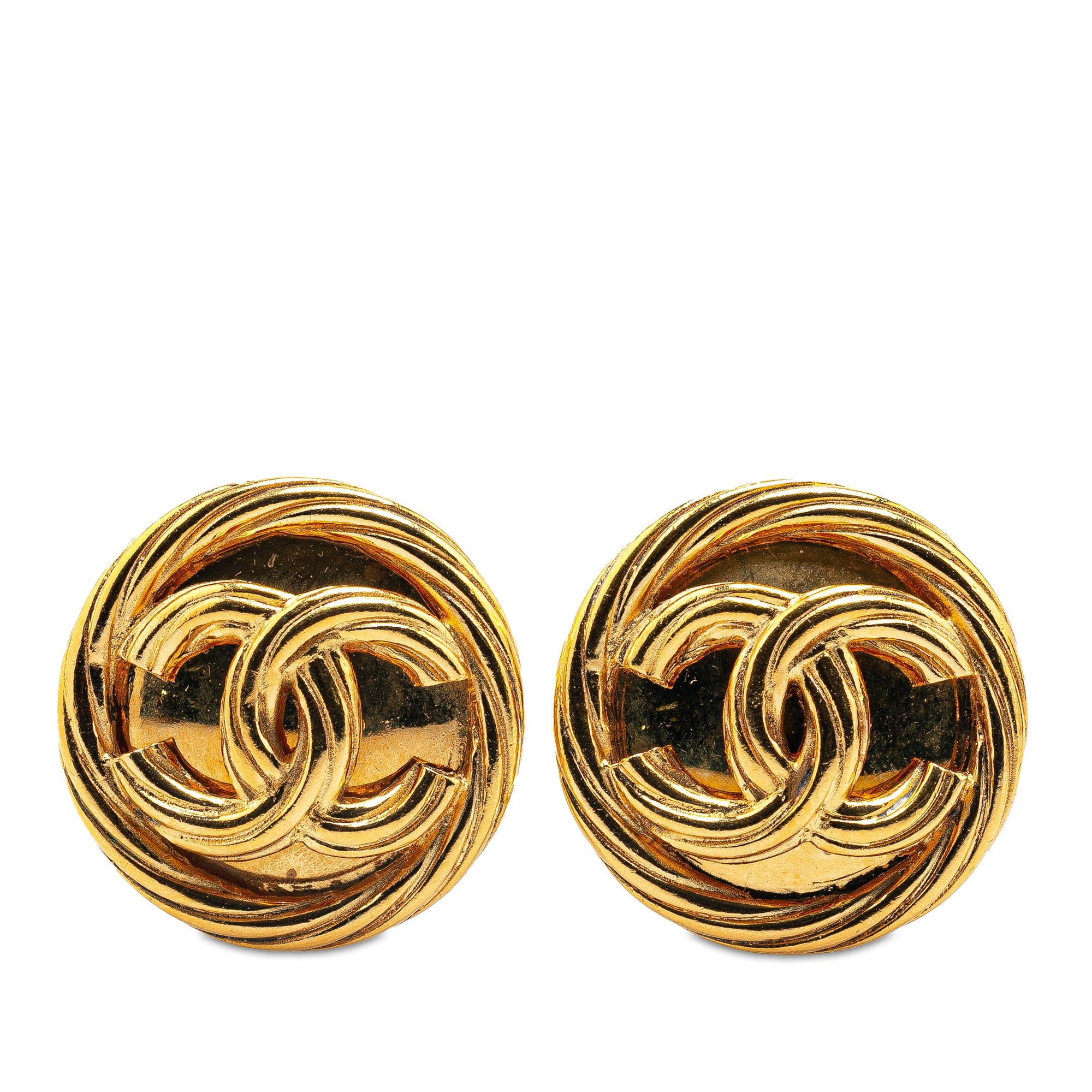 Chanel Chanel Gold Plated CC Clip On Earrings Gold Size ONE SIZE - 1 Thumbnail