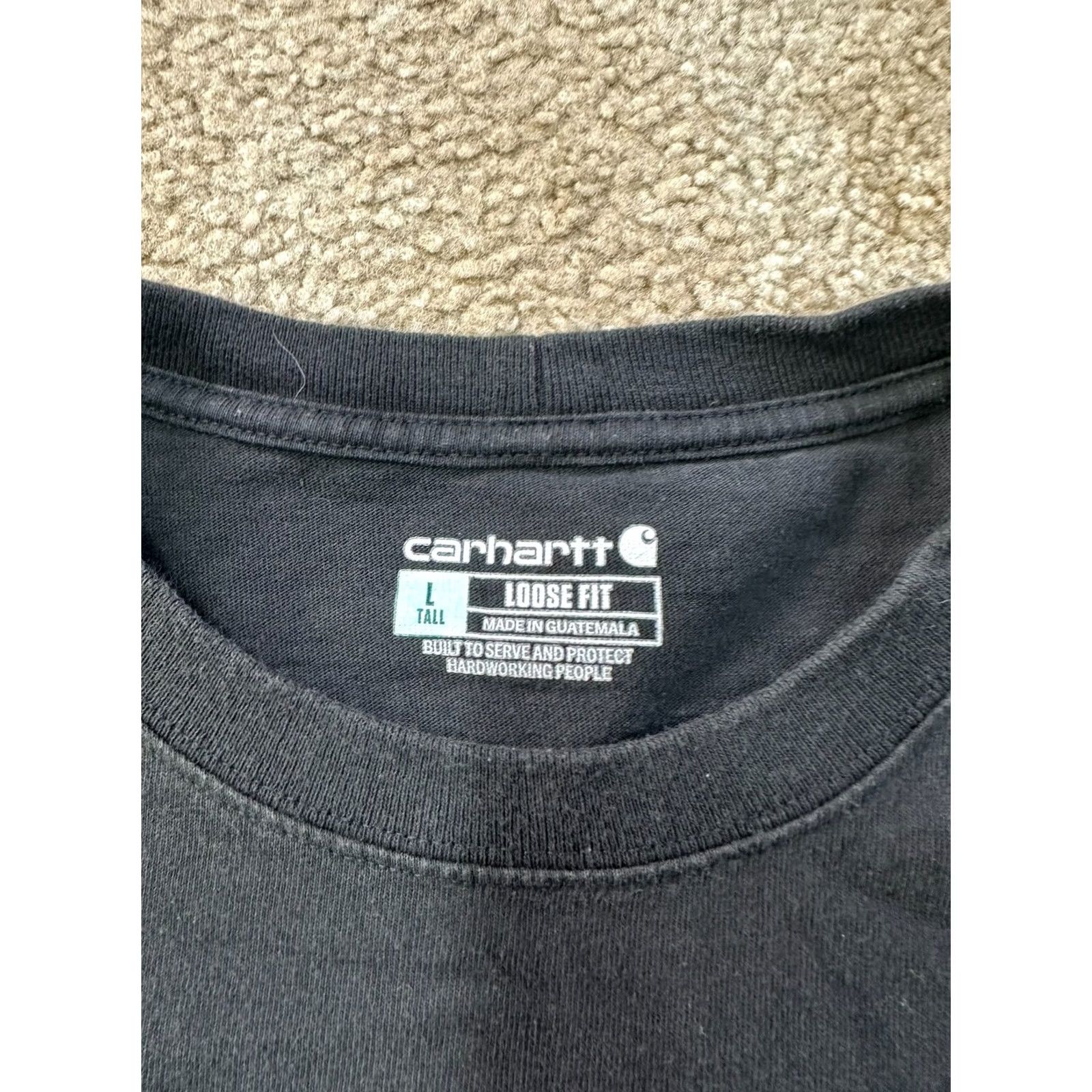 Carhartt VINTAGE Carhartt Shirt Mens Large Tall Patch Pocket Black Carhartt Original Fit 00s Shirt Mens Big & Tall Short Sleeve Crew Neck Cotton Knit Workwear Size US L / EU 52-54 / 3 - 3 Thumbnail