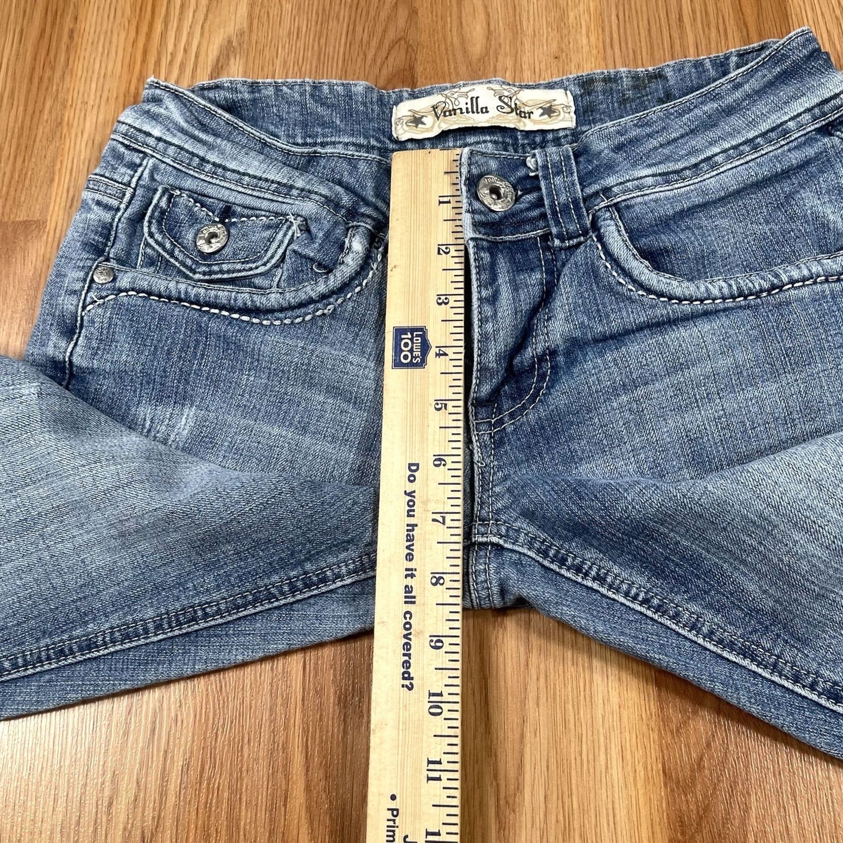 Vintage Vanilla Star Jeans Womens 5 Blue Straight Leg Stretch Low Rise Denim Pants Jeans Straight Leg Women's 5-Pocket Blue Pant Womens Jeans Men? Size 27" / US 4 / IT 40 - 7 Thumbnail