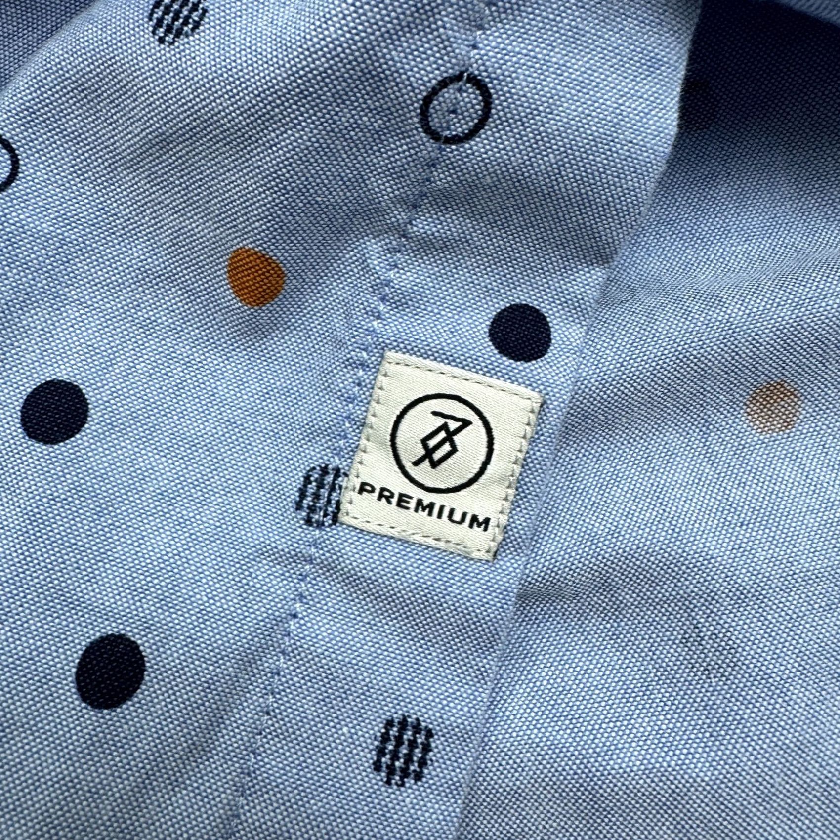Vintage 7 Diamonds Circle The Sun Shirt Men Medium Blue Geo Dot Short Sleeve Button Down Size US M / EU 48-50 / 2 - 7 Thumbnail