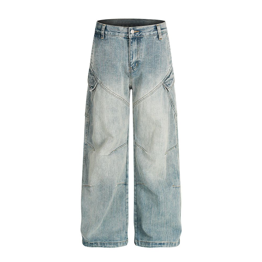 Vintage Men's loose wide-leg washed distressed work jeans Size US 32 / EU 48 - 1 Thumbnail