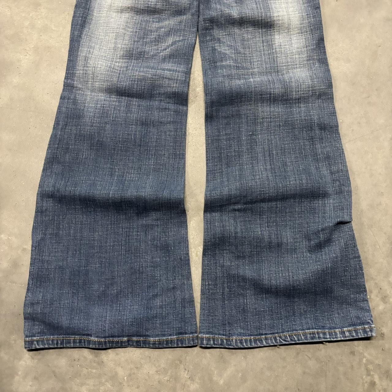 Japanese Brand × Vintage Crazy Vintage Y2K/2000s Faded Light Wash Flared Denim Jeans! Size US 27 - 6 Thumbnail
