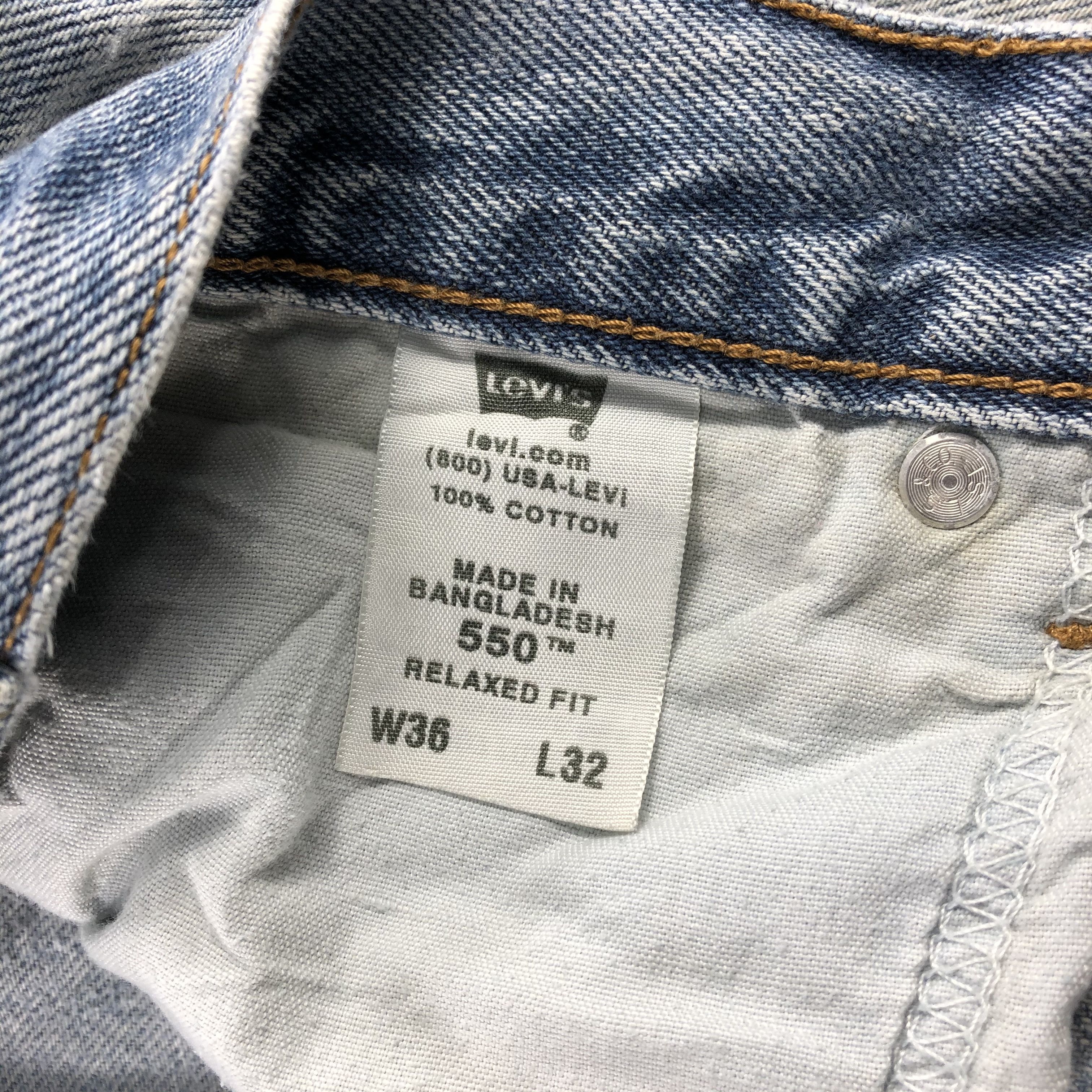 Levi's Distressed Vintage Levis 550 Jeans Light Washed Denim-J996 Size US 35 - 11 Thumbnail