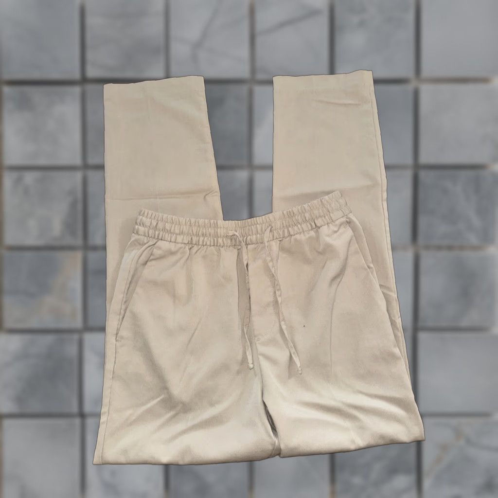 H&M H&M Dress Pants Men Tan Cream 28x31 Drawstring Regular Brown Size 28 Inseam 31 Mens Dress Pants Size US 28 / EU 44 - 1 Thumbnail