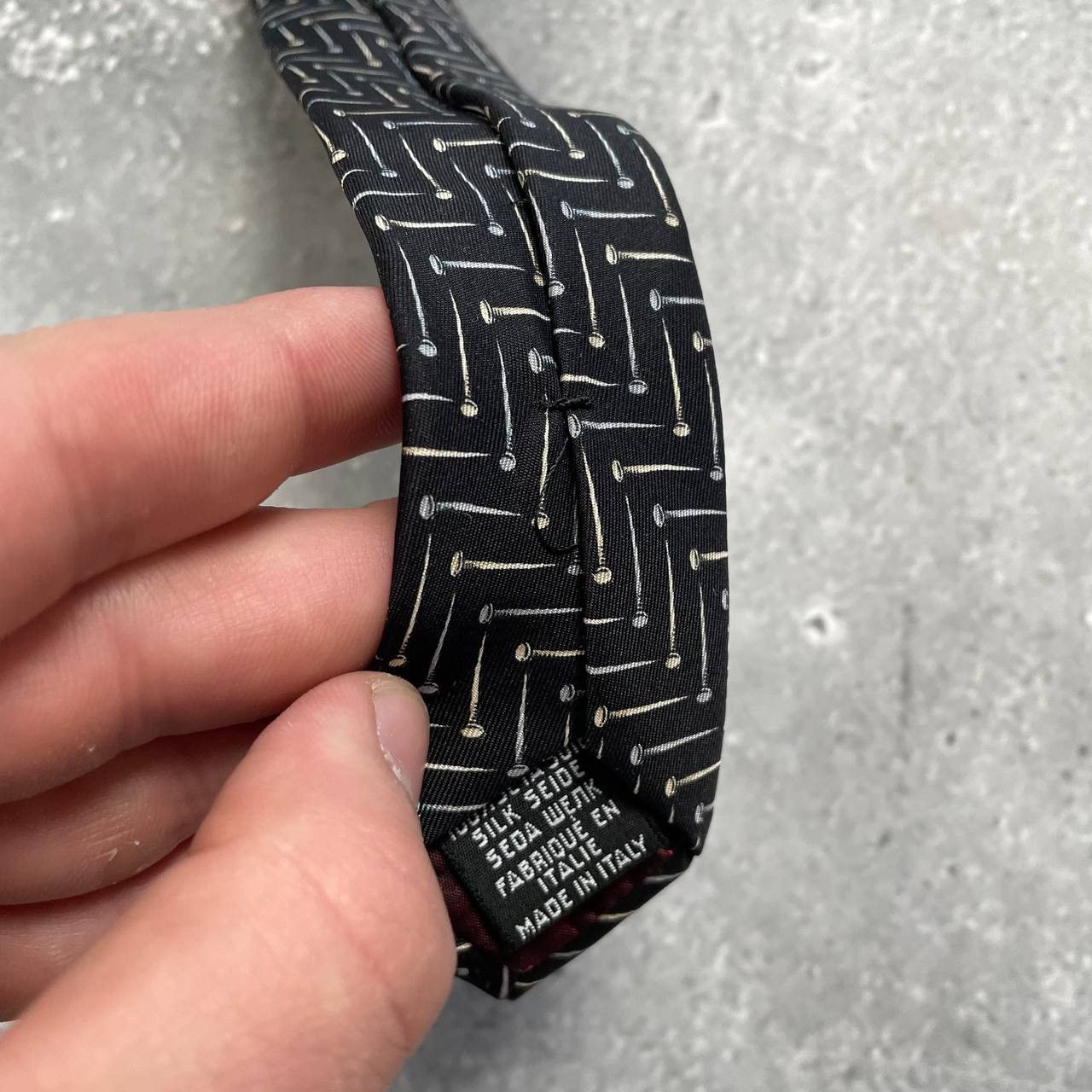 Designer × Gianfranco Ferre × Vintage Vintage Gianfranco Ferre Studio Nails Print Silk Tie Size ONE SIZE - 23 Thumbnail