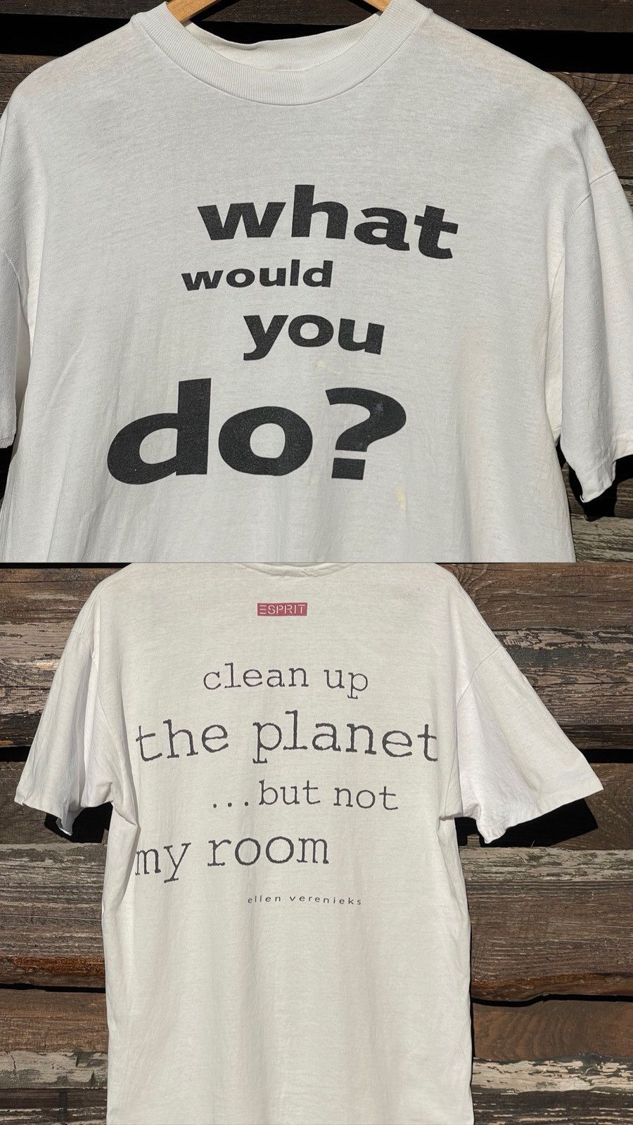 Vintage 90’s Rare Ellen Verenieks Clean Up The Planet Tee Size US M / EU 48-50 / 2 - 1 Thumbnail