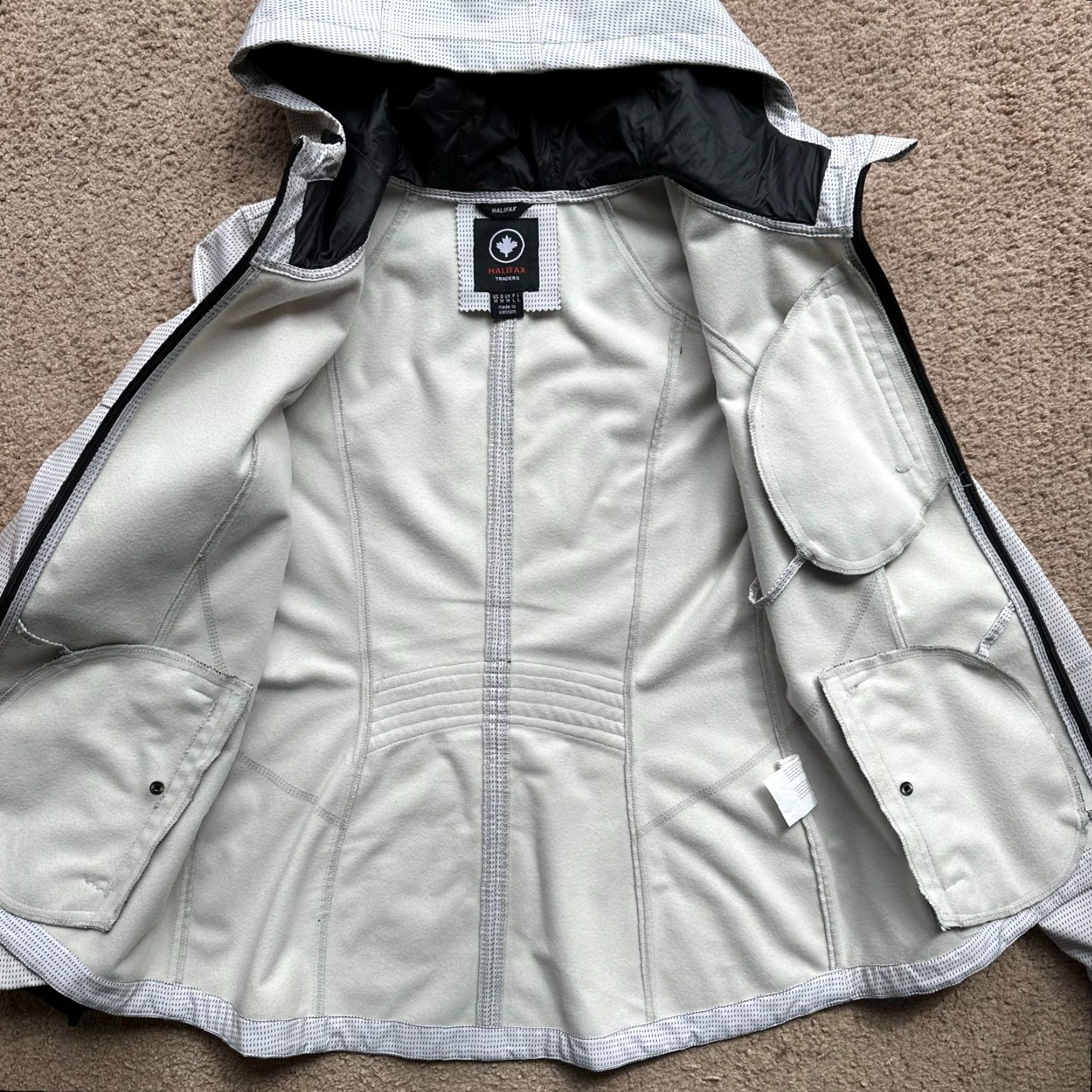 Vintage Halifax Womens Jacket White Full Zip Hooded Softshell Size M / US 6-8 / IT 42-44 - 3 Thumbnail