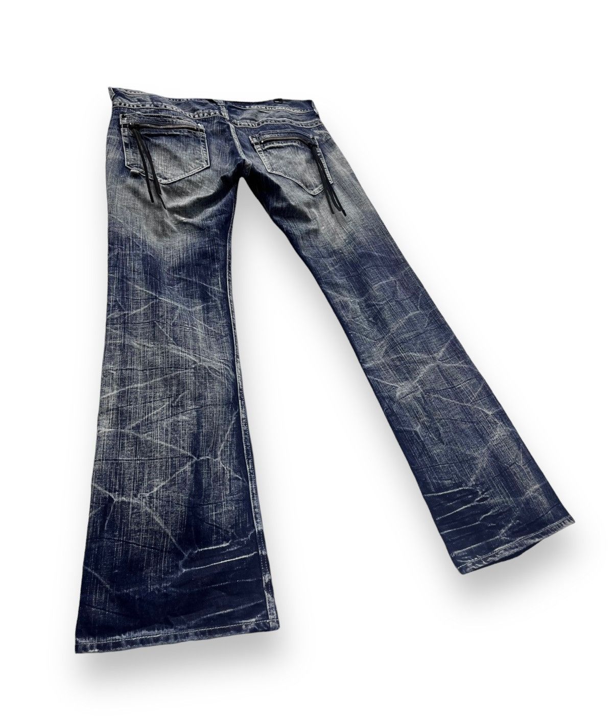 Japanese Brand PUNKFLARE🔥SORRIDERE Distressed Acid Whiskered Denim Japan💥 Size US 34 / EU 50 - 5 Thumbnail